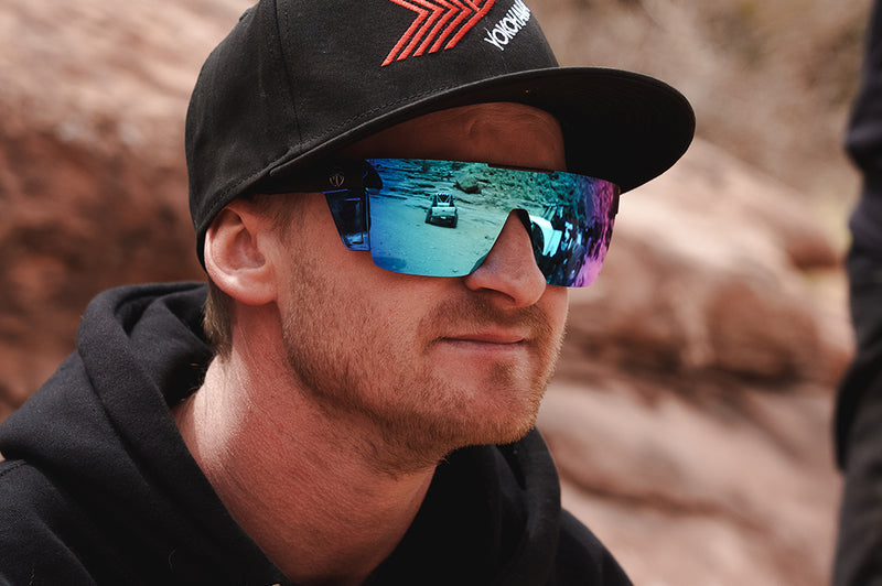 Performance Quatro Matte Black Sunglasses with Galaxy Polarized Lens - Stylish UV Protection for Outdoor Sports & Driving