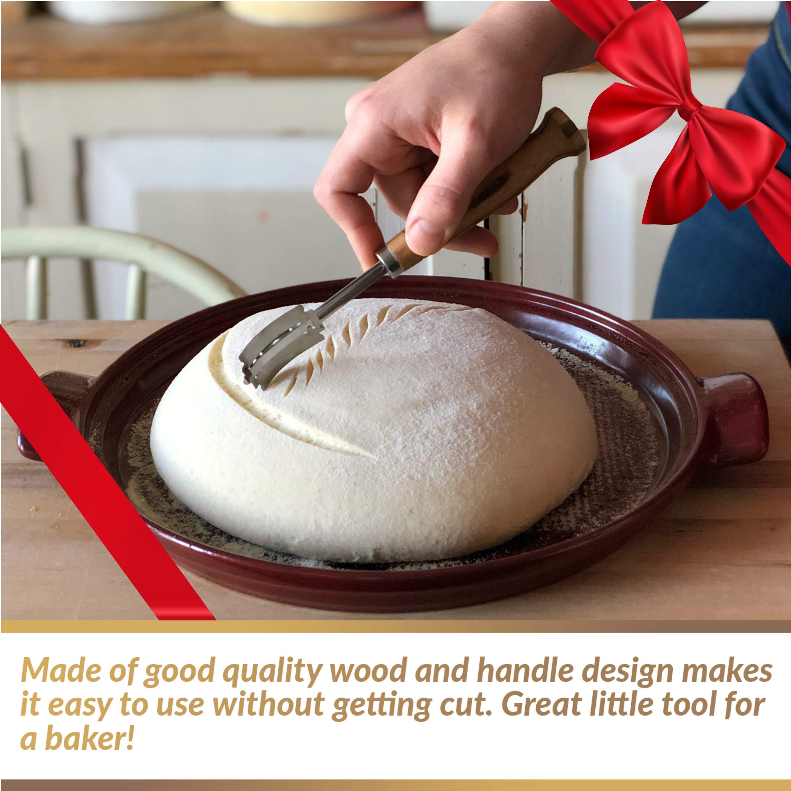 Bread Bosses Professional Bread Lame Scoring Tool - Stainless Steel Razor Blade for Sourdough Bread Baking, Dough Slashing & Artisan Loaf Design - Perfect Gift for Bakers & Bread Making Enthusiasts - Ideal for Home Baking, Professional Kitchens & Culinary Gifts