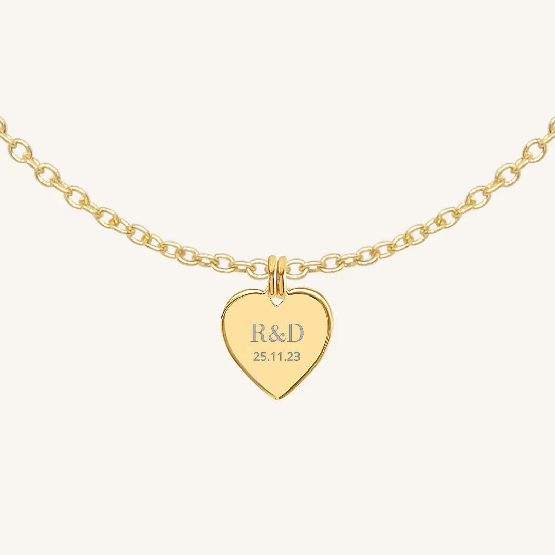 Etch Behold Heart Necklace - Personalized Engraved Jewelry for Women - Perfect Gift for Valentine's Day, Anniversary & Romantic Occasions