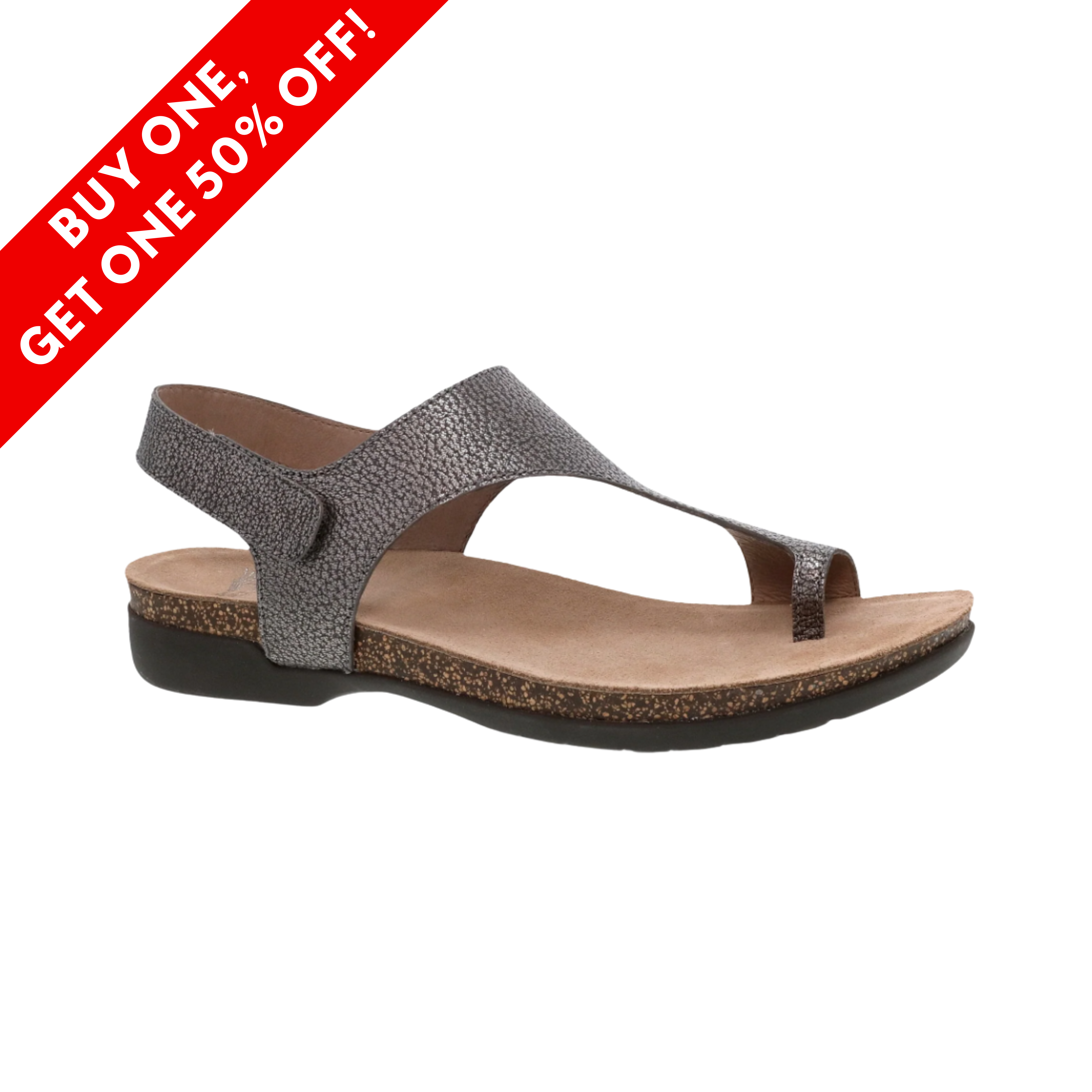 Women's Reece Pewter Metallic Sandals - Comfortable & Stylish Summer Shoes for Beach, Pool, and Casual Outings
