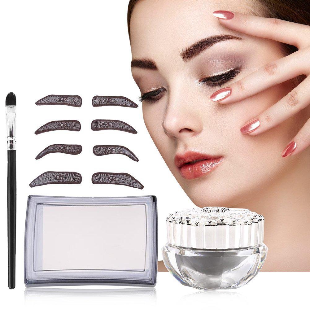 Waterproof Eyebrow Stamp & Stencil Kit - Perfect Eyebrow Makeup Tool for Easy Shaping | Ideal for Daily Use, Parties, and Professional Makeup Artists