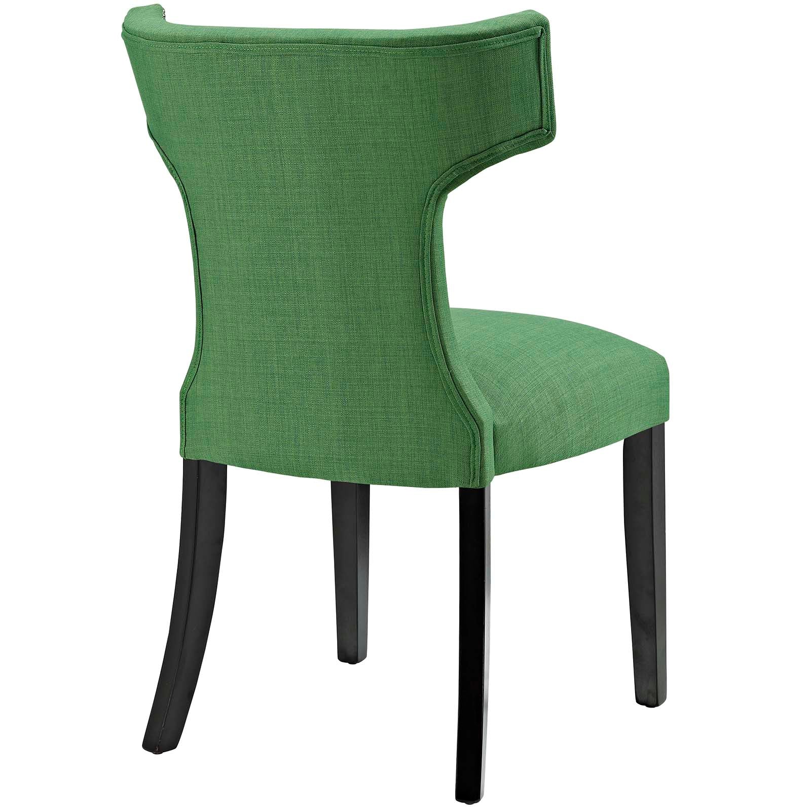 Modern Fabric Dining Chairs Set of 2 - Comfortable Curved Side Chairs for Kitchen, Dining Room & Small Spaces - Home & Office Use