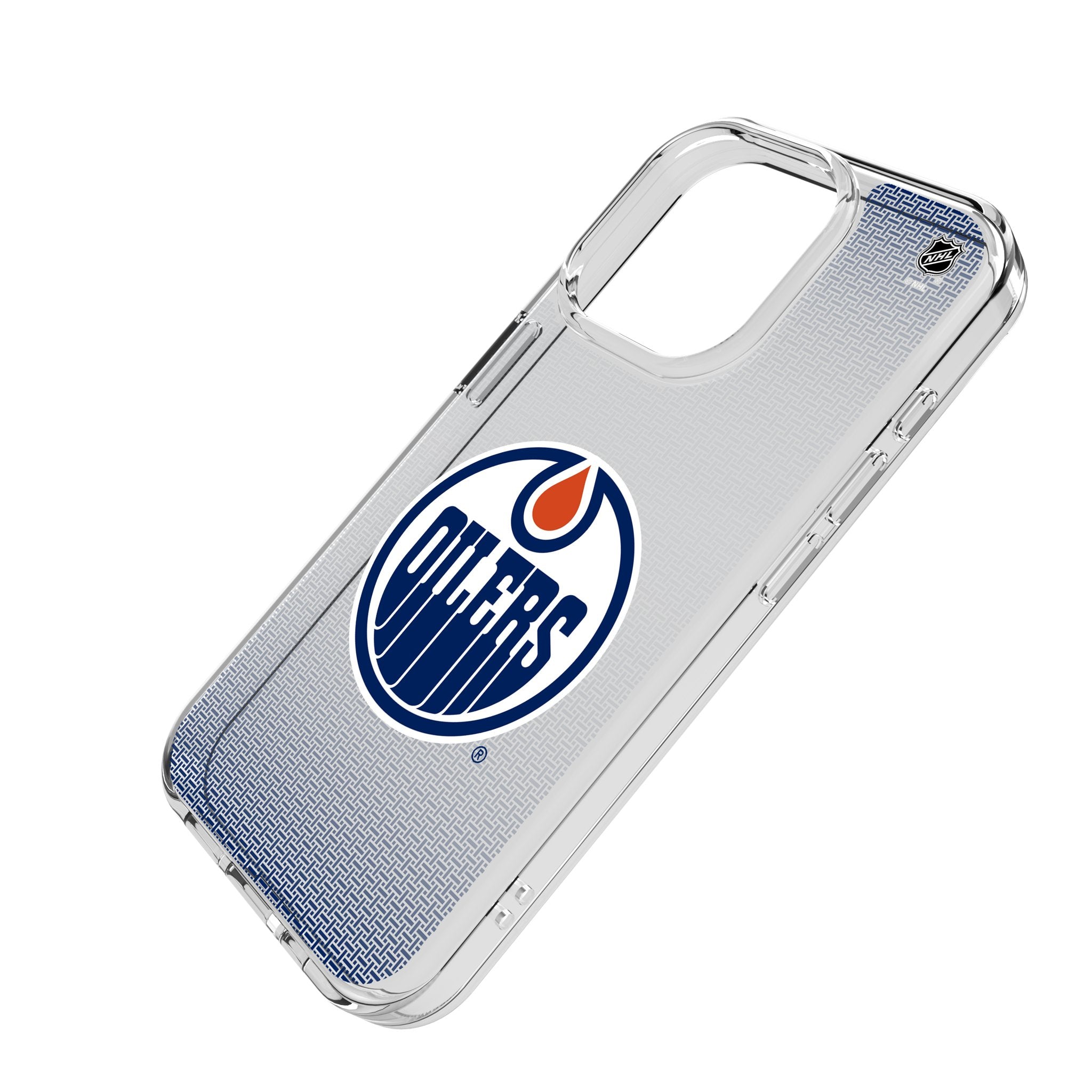 Edmonton Oilers Clear iPhone Case for Apple iPhone 15/14/13/12/11 - Slim Protective Linen Phone Cover for Hockey Fans - Perfect for Games, Travel & Everyday Use