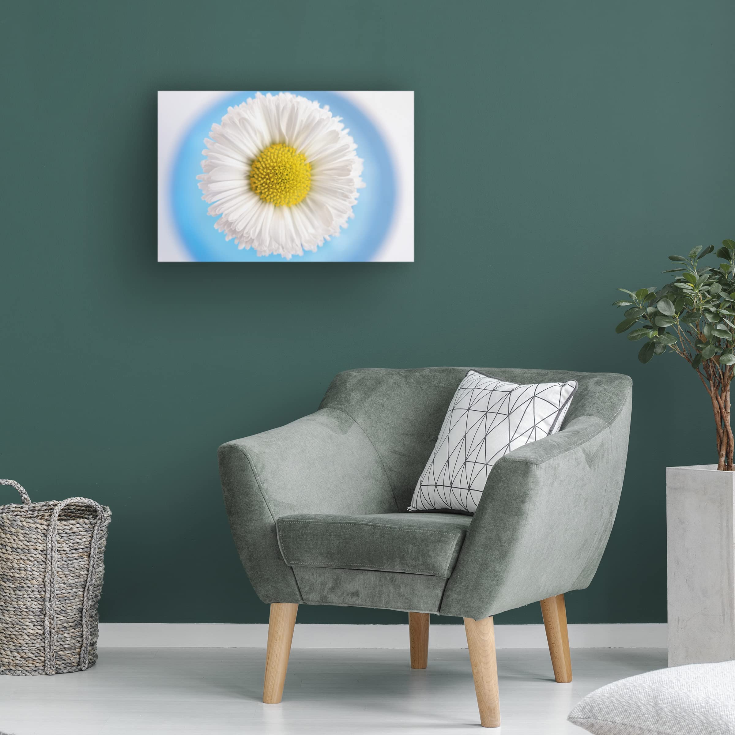 Trademark Fine Art 'Daisy in Blue Vase' Canvas Wall Art by Cora Niele - Perfect for Living Room, Bedroom & Office Decor