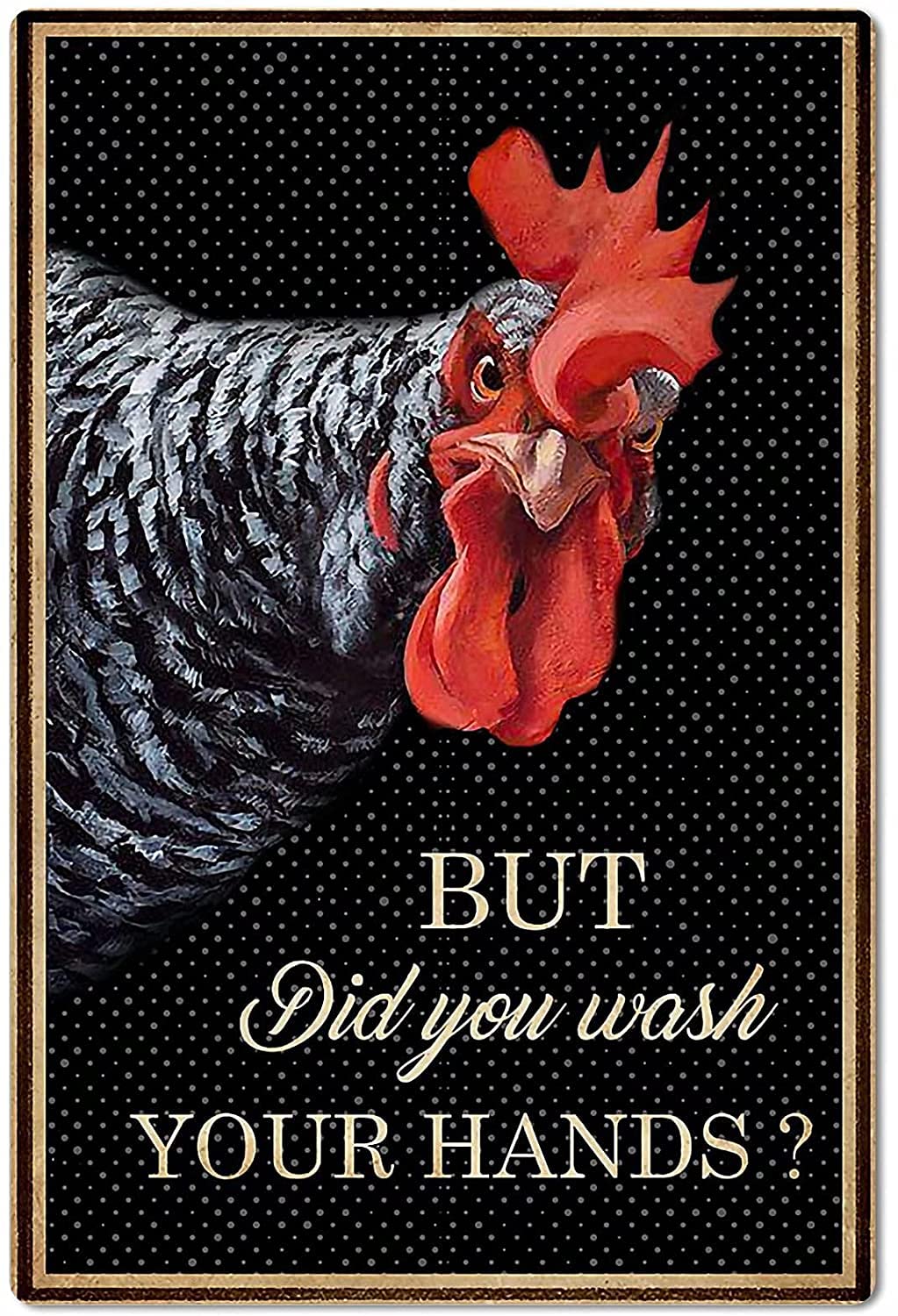 Funny Chicken Coop Metal Tin Sign - Vintage Ranch Rooster Wall Decor for Kitchen, Garage & Farmhouse - 8x12 Inch Rustic Iron Poster - Perfect for Country Home, Barn or Western Themed Spaces