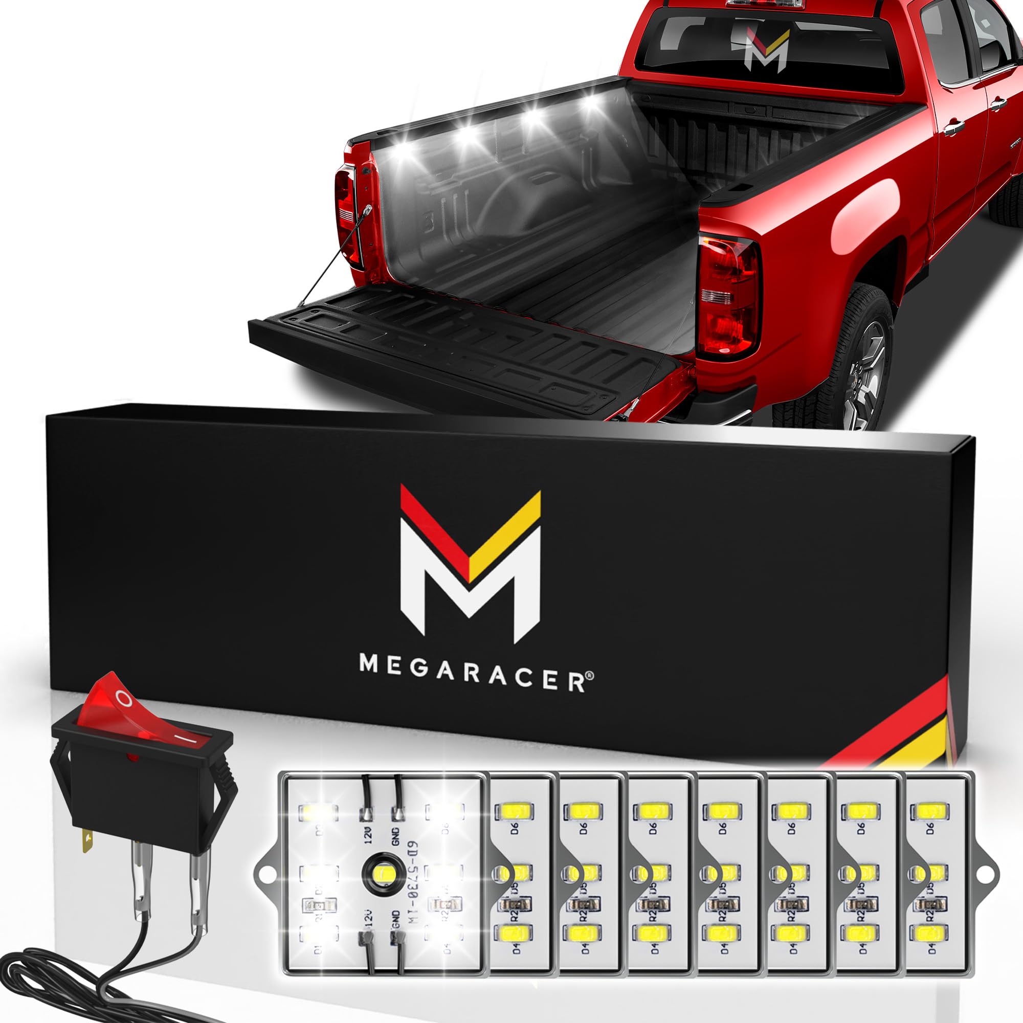 Bright LED Truck Bed Lights - Waterproof Pickup Truck Bed Lighting Accessories for Cargo & Camper Shells | Durable LED Light Strips for Truck Mods & Nighttime Hauling | Perfect for Camping, Work Sites & Off-Road Adventures
