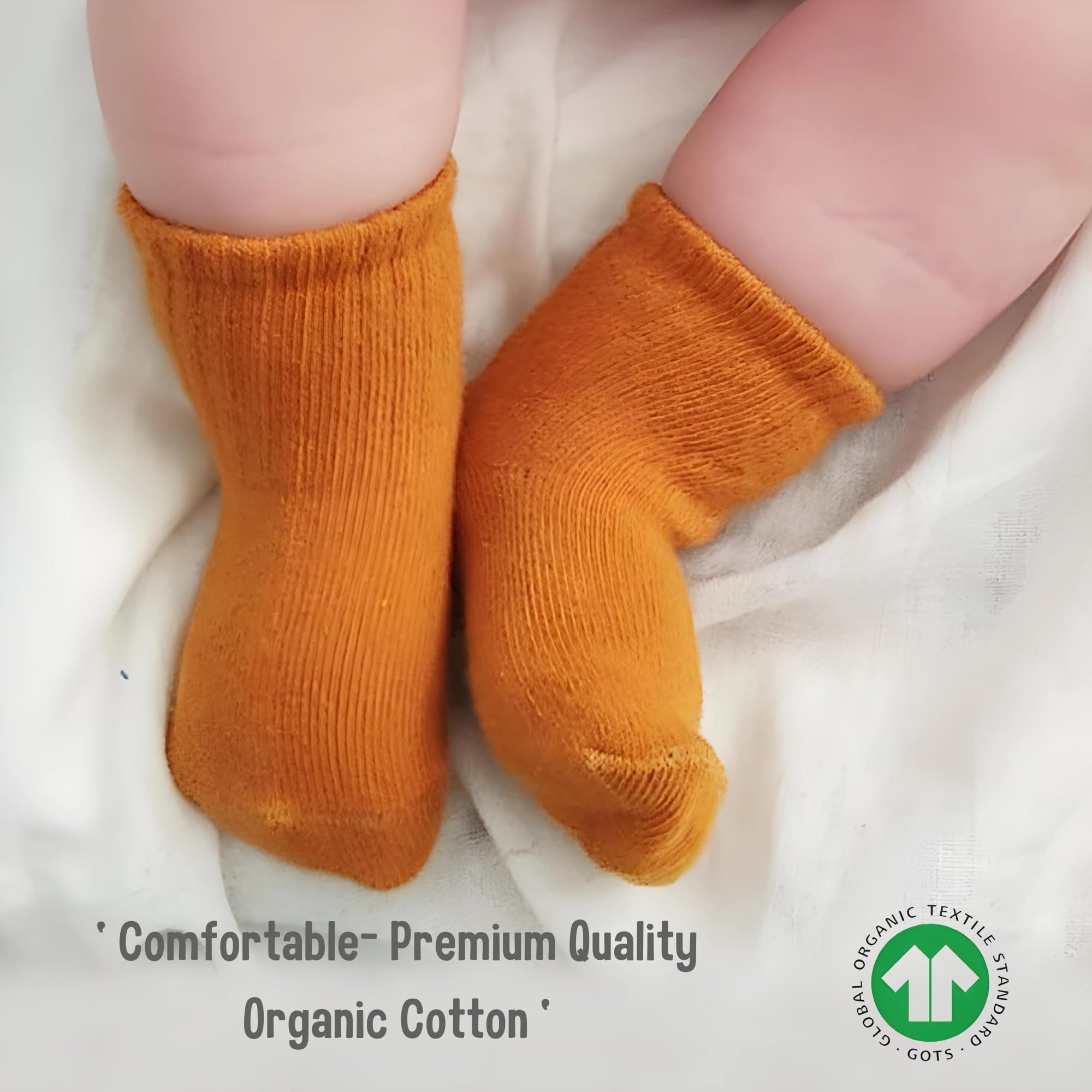 Bistyle Baby Grip Ankle Socks 6 Pairs - Soft Organic Cotton Non-Slip Socks for Newborns, Infants & Toddlers | Boys Girls Non-Slip Socks for Playtime, Crawling & First Steps