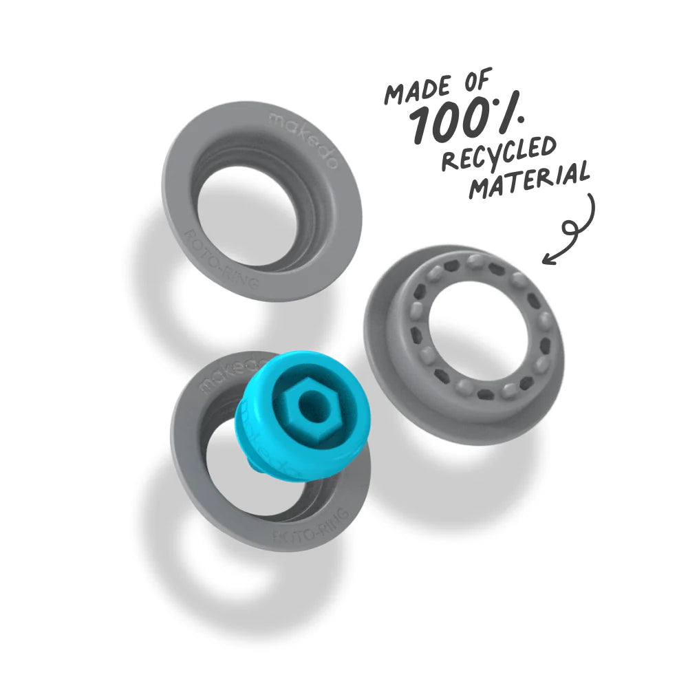 Makedo ROTO RING - Reusable Plastic Connectors for DIY Cardboard Projects | Perfect for STEM Education, Kids Crafts & Creative Building at Home or School