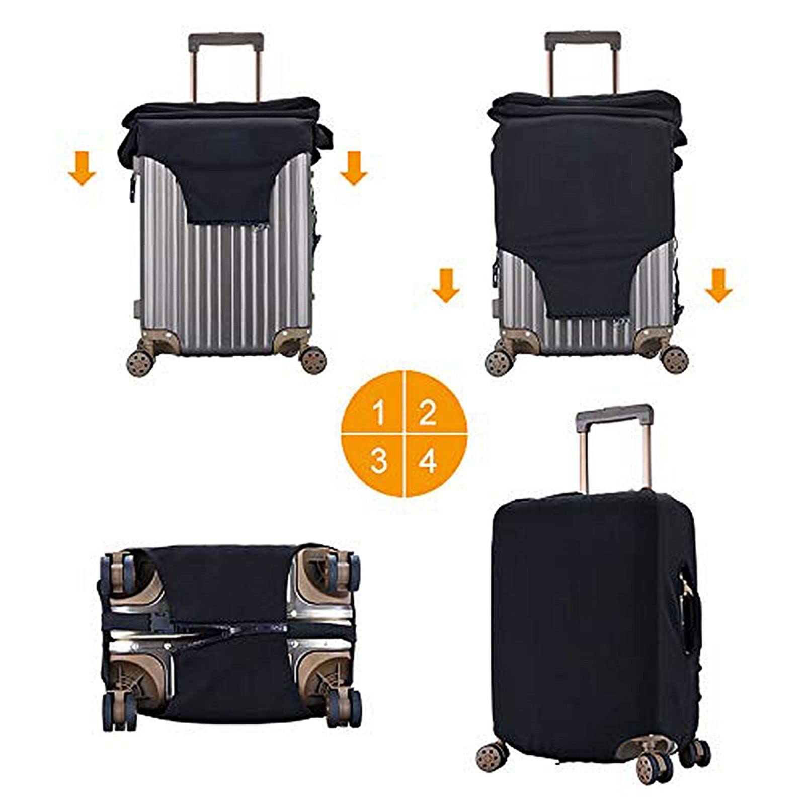 Funny Cow Print Elastic Luggage Cover - Washable Stretchable Suitcase Protector for Travel (Fits 29-32 Inch Bags) | Anti-Scratch Durable Suitcase Cover for Kids & Adults | Perfect for Airplane Travel, Vacation Trips & Luggage Protection