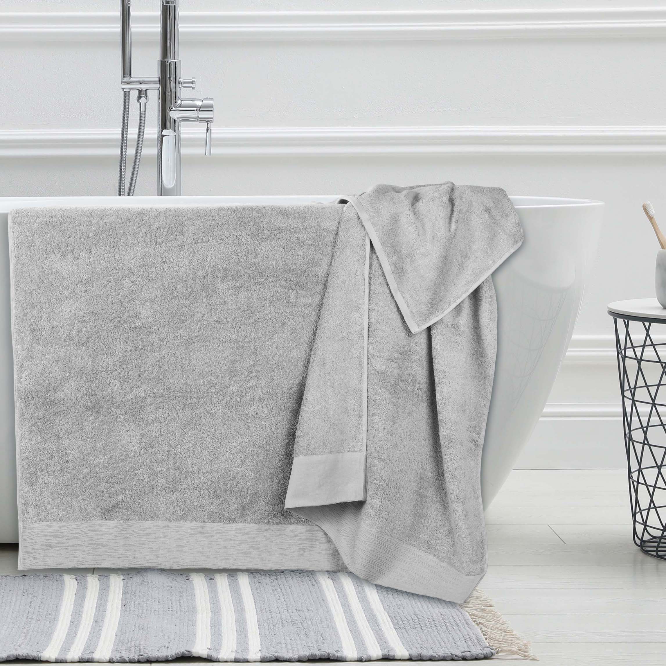 Eco-Friendly Bamboo Rayon Bath Towel Set of 2 - Ultra Soft & Absorbent Bath Sheets for Spa, Gym & Luxury Bathroom Experience