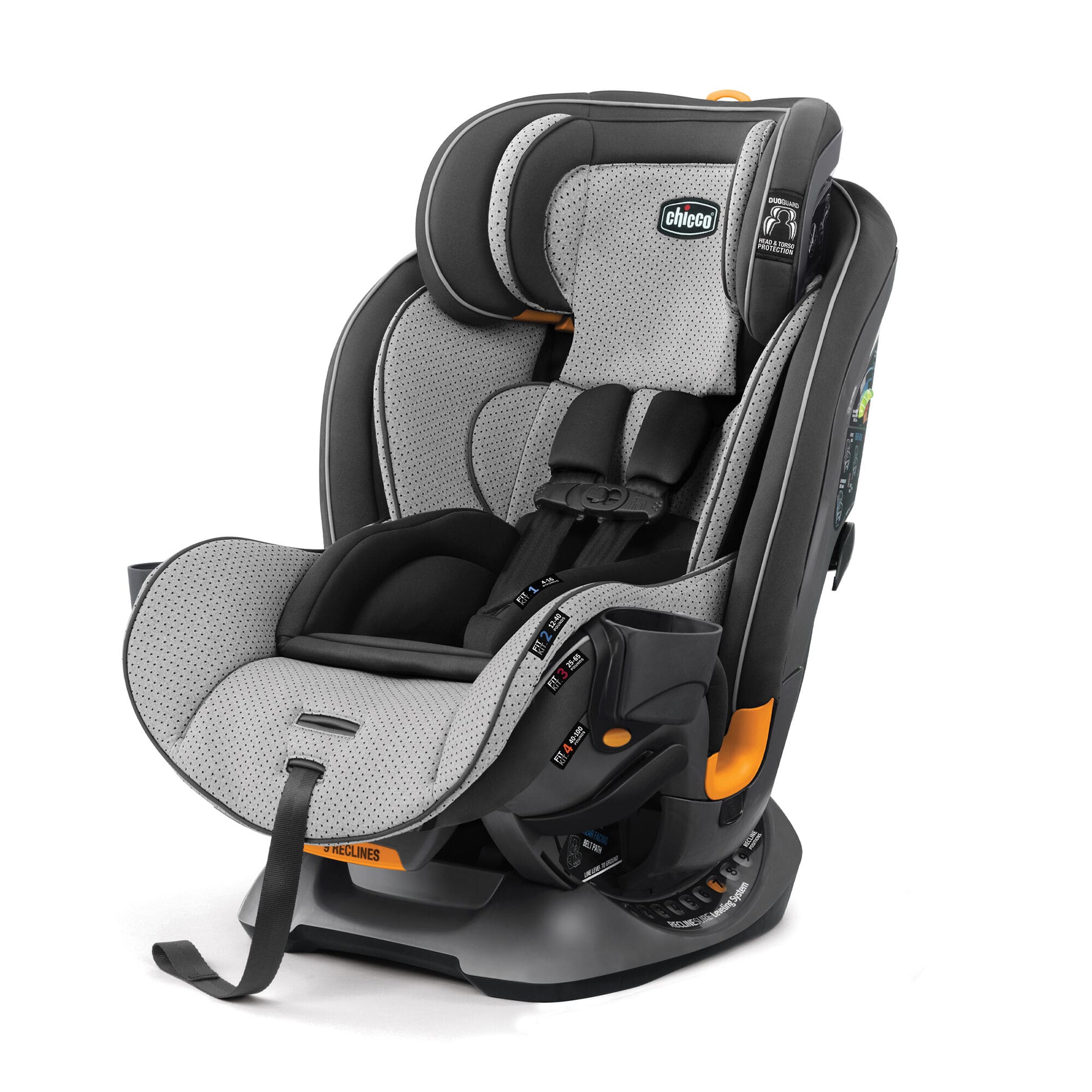 Chicco Fit4 4-in-1 Convertible Car Seat for Infants to Toddlers - Safe & Comfortable Baby Car Seat for Travel, School, and Family Road Trips