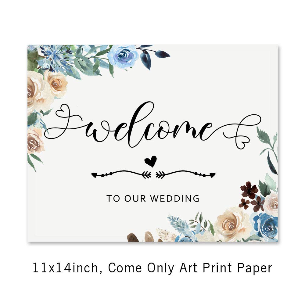 Rustic Welcome To Our Wedding Sign - 11x14 Inch Unframed Wooden Wedding Decor for Outdoor, Indoor Ceremonies & Reception Backdrop