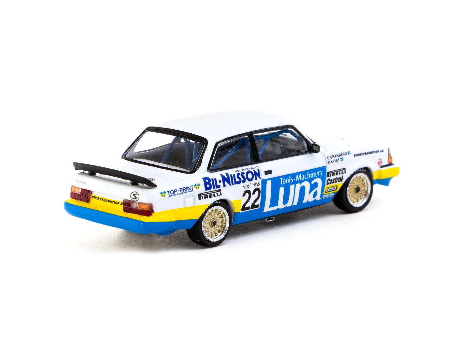 Tarmac Works 1/64 Scale Volvo 240 Turbo ETCC Zolder 1984 Winner Diecast Model Car - Ulf Granberg & Robert L. Kvist #22 - Hobby64 Collectible for Racing Fans & Display Enthusiasts