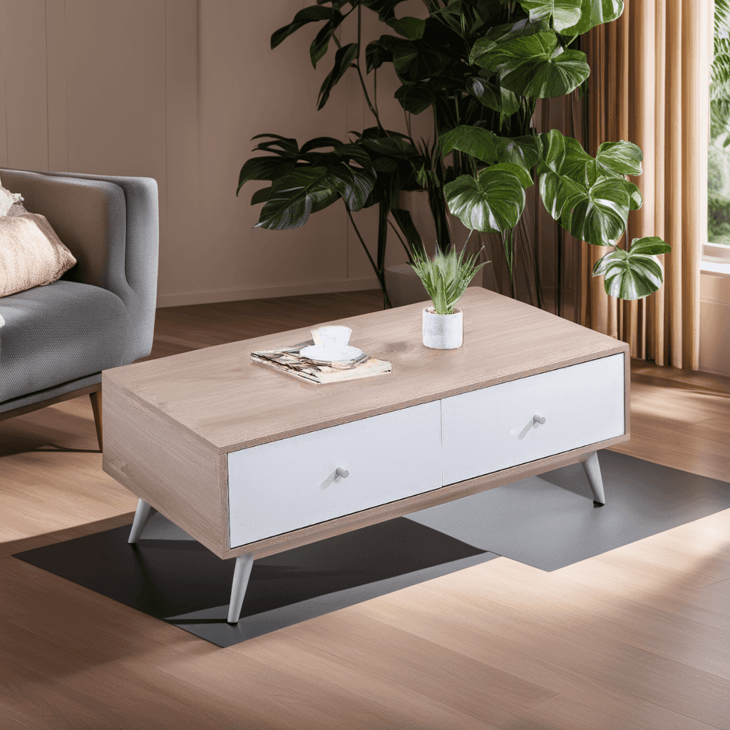 Mason II Solid Wood Coffee Table - 100cm Modern Living Room Furniture for Home Decor & Relaxation