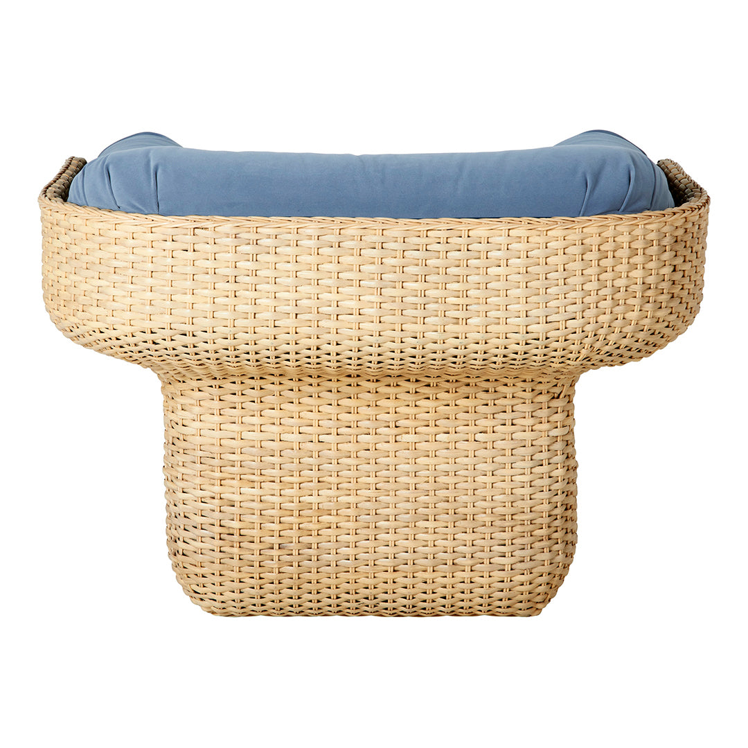Premium Wicker Basket Lounge Chair for Patio, Outdoor & Garden - Comfortable Rattan Hanging Egg Chair with Cushion - Perfect for Relaxing, Reading & Sunbathing