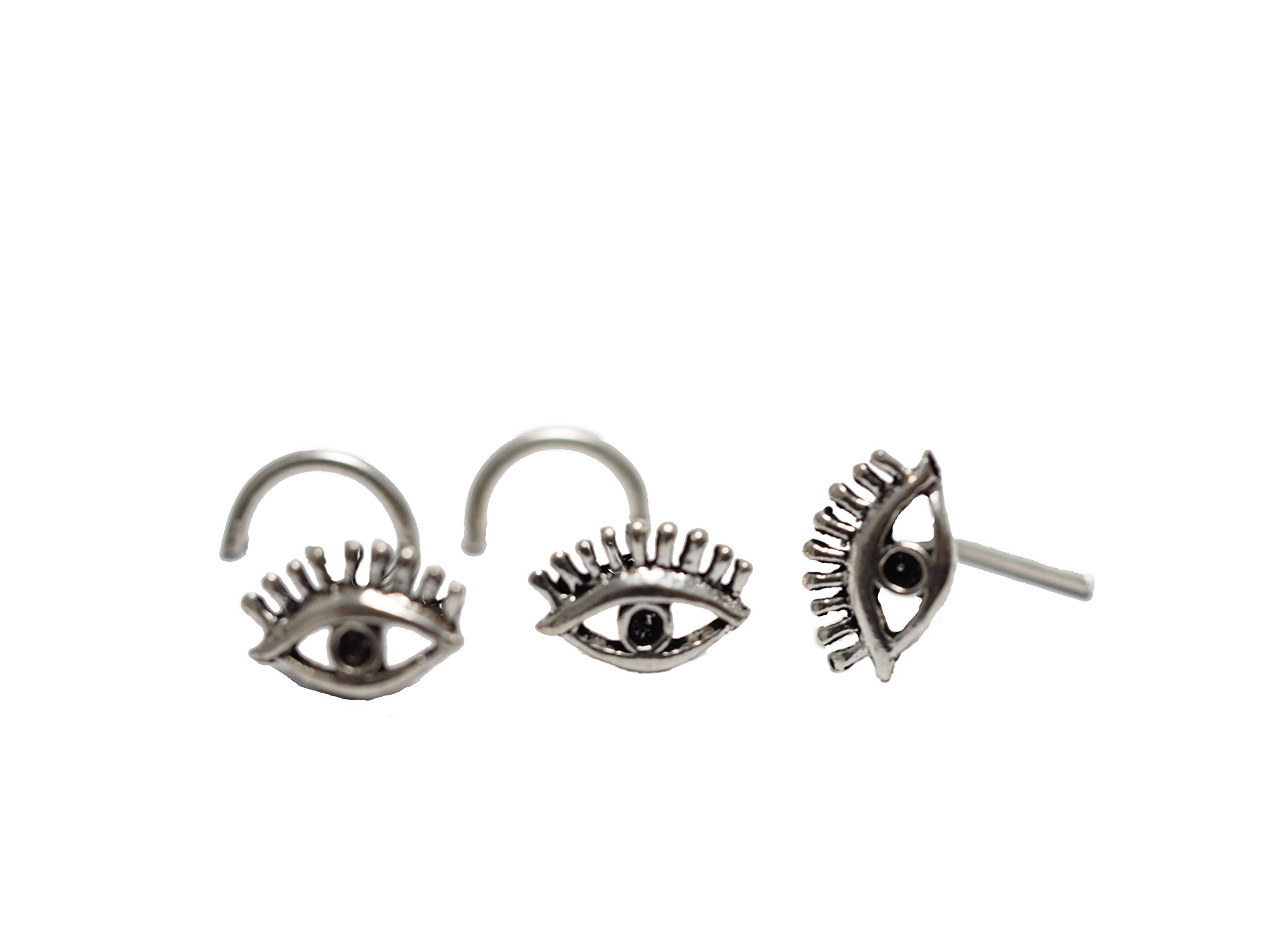 18g & 20g Evil Eye Nose Stud - Sterling Silver Nose Screw Piercing Jewelry for Women & Men - Perfect for Everyday Wear, Spiritual Protection & Body Piercing Jewelry Collection