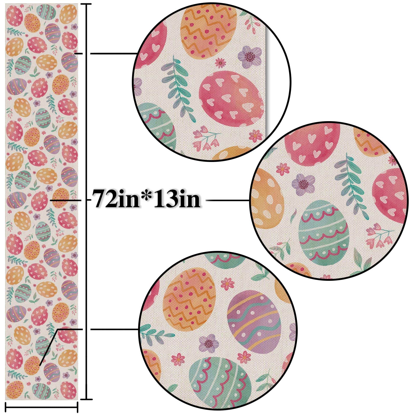 Nepnuser Linen Easter Table Runner - 13