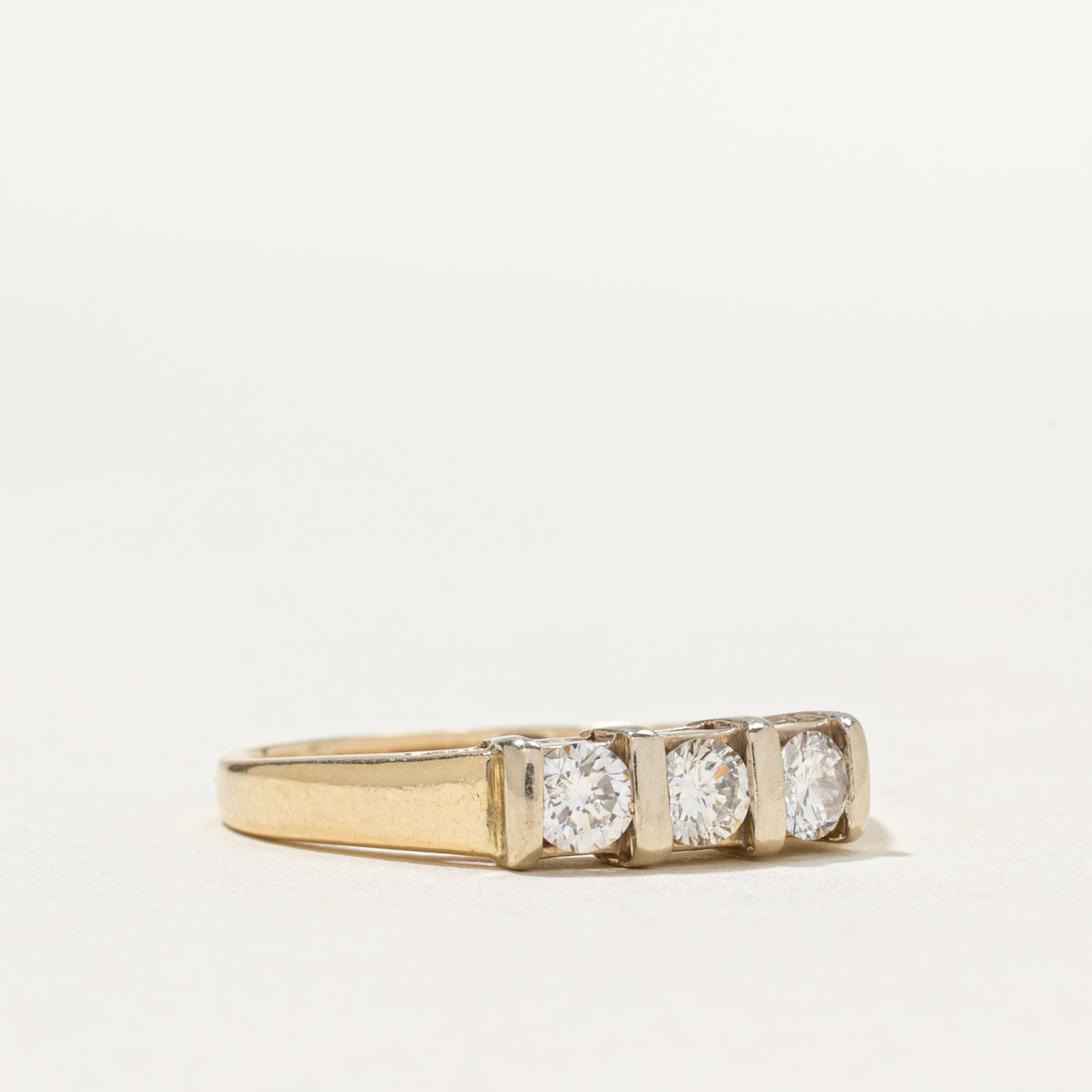 0.50ctw Three Stone Tension Set Diamond Engagement Ring for Women | Size 8.75 | Ideal for Proposals, Anniversaries & Special Occasions
