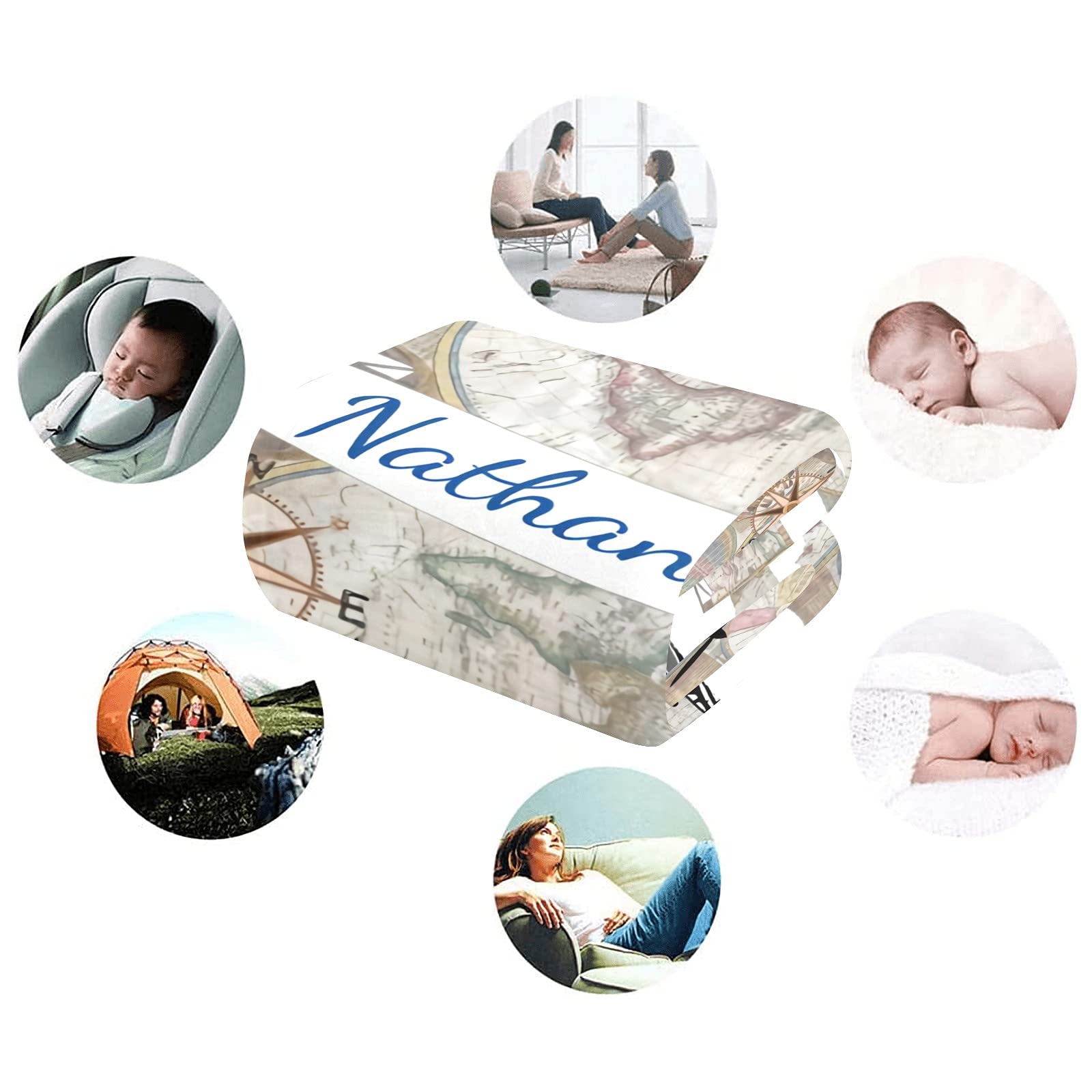 Personalized Baby Blanket with Name - Custom Elephant Baby Blankets for Boys & Girls | Super Soft Newborn Blanket Gift Set | Nursery Decor & Neutral Baby Shower Gift | Perfect for Cuddling, Swaddling & Photo Props