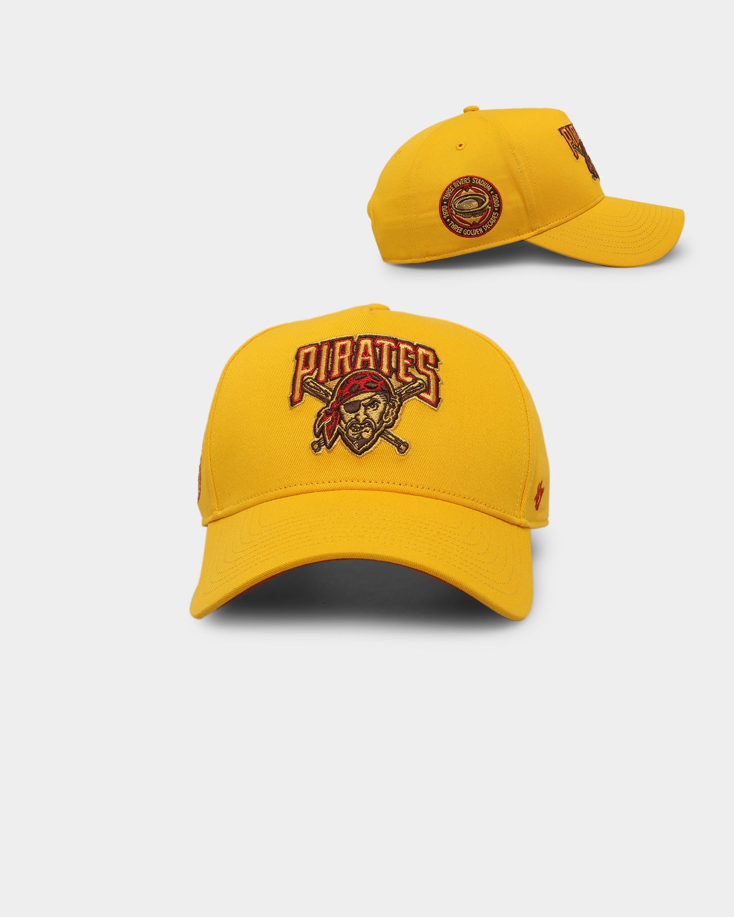 47 Brand Pittsburgh Pirates 'Mustard & Ketchup' Snapback Hat - Official MLB Baseball Cap, Adjustable MVP DT Design in Yellow & Red - Perfect for Games, Fan Gear & Streetwear Fashion