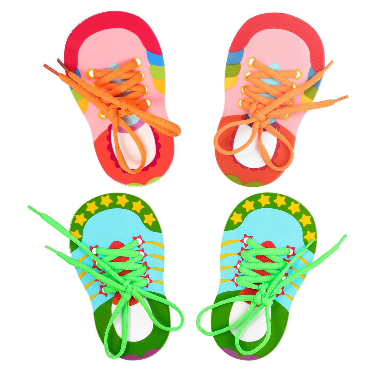 NUOBESTY Learn to Tie Shoelaces Toy - Early Educational Lacing Practice Kit for Kids & Toddlers - Perfect for Montessori Learning, Fine Motor Skills Development & Preschool Classroom Activities