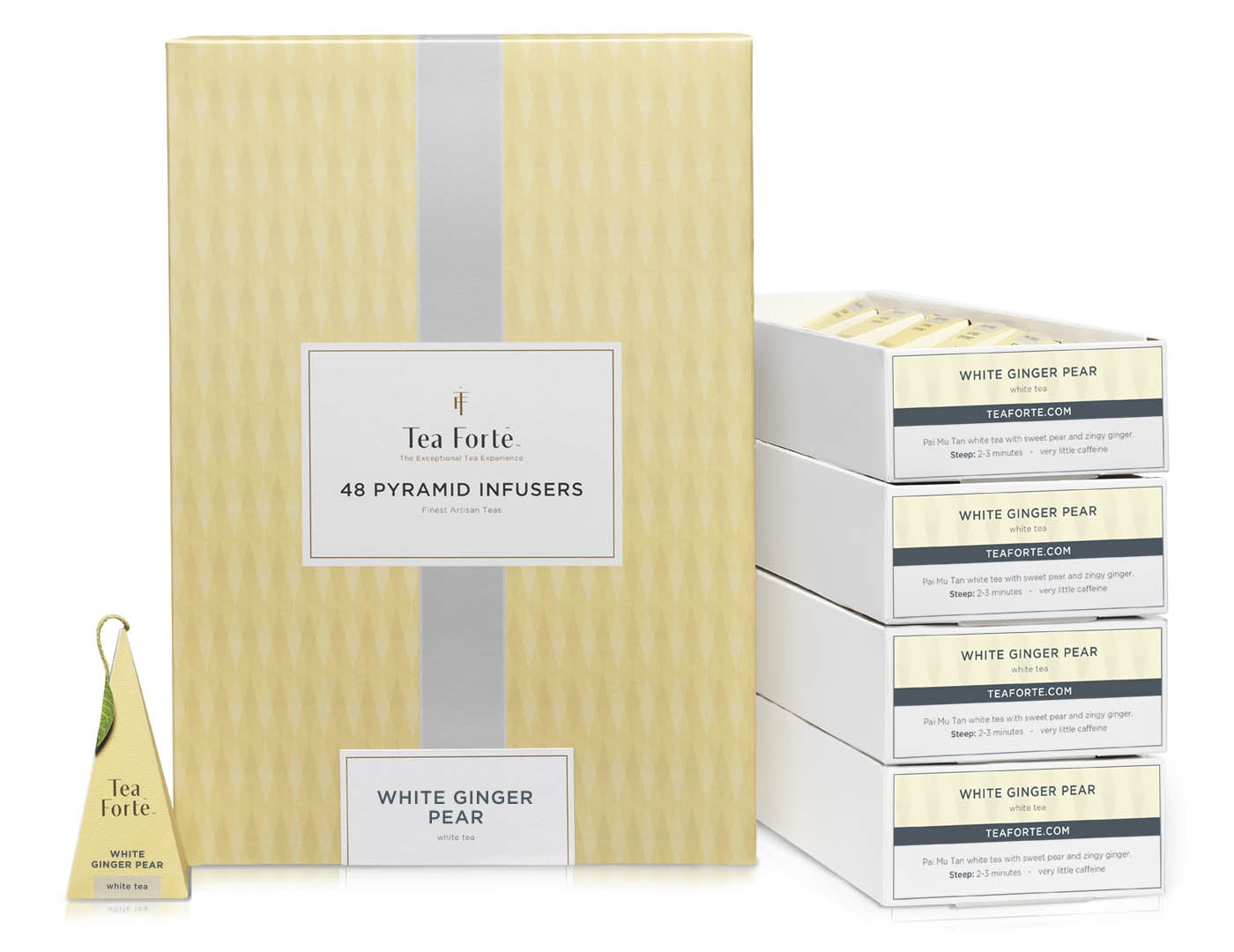 Premium White Ginger Tea Bags 48ct - Organic Herbal Tea for Relaxation & Digestion - Perfect for Stress Relief, After Meals & Evening Relaxation