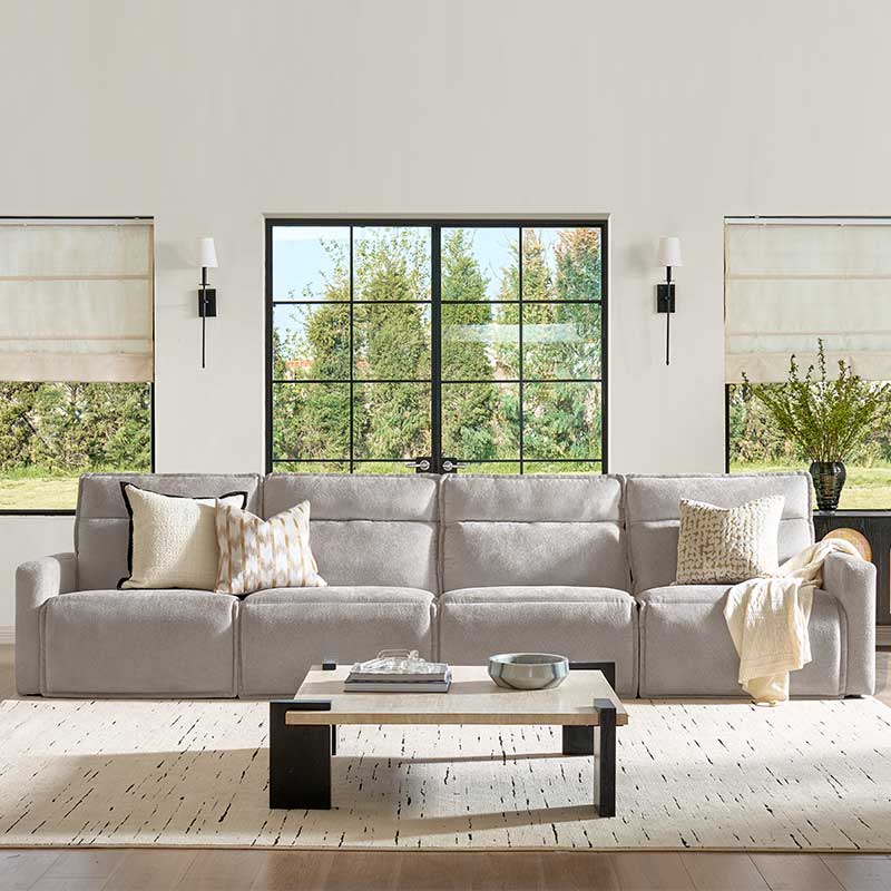 Essentia Power Reclining Corner Sofa - Easy Care Fabric Sectional Couch with USB Charging for Living Room, Home Theater & Family Room Comfort