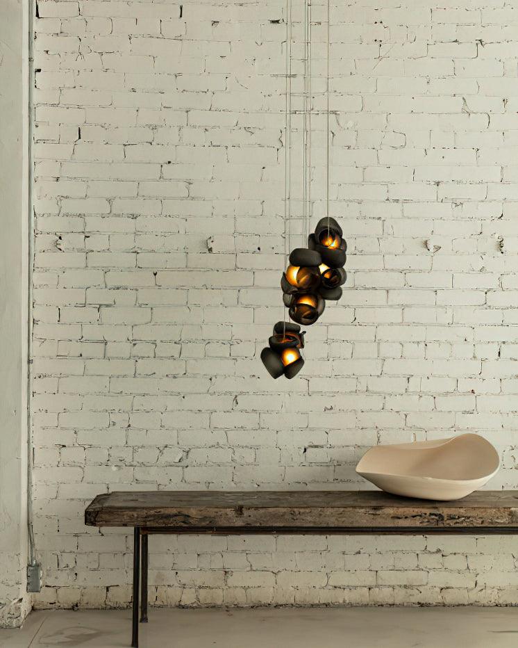 Modern Bubbles Cluster Pendant Light - 6-Light Glass Chandelier for Dining Room, Kitchen Island, Living Room, Bedroom - Elegant Ceiling Lighting Fixture