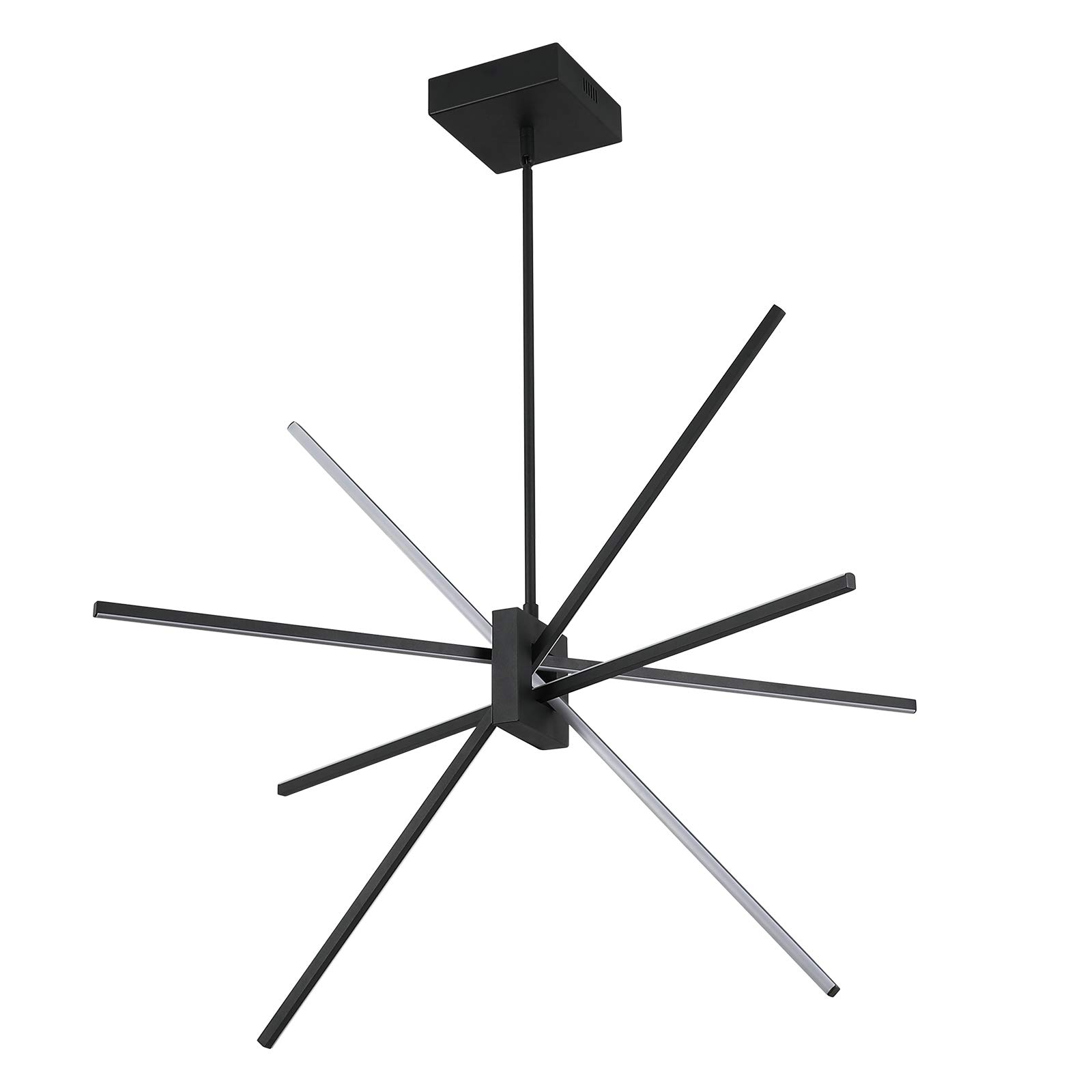 Modern Black Chandelier Light Fixture - 40W Cool White Mid-Century Pendant Lighting for Bedroom, Dining Room, Kitchen & Living Room - 35.43