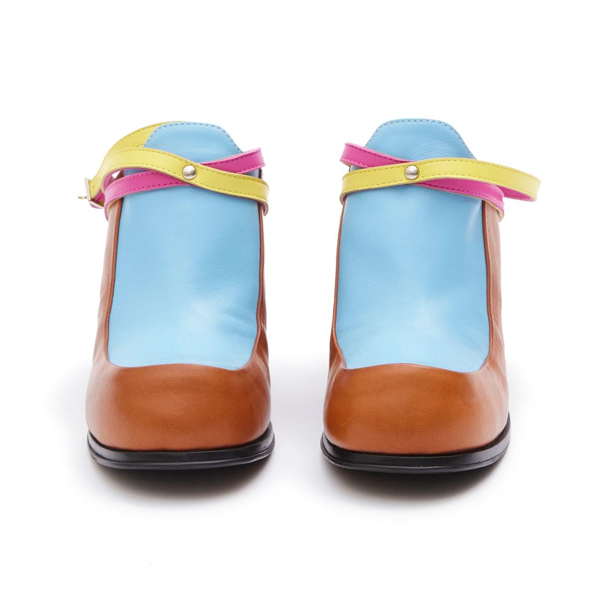 Simona Vanth Tango Stacked Heels for Women - Multi Color Chunky High Heels | Perfect for Parties, Weddings & Night Out