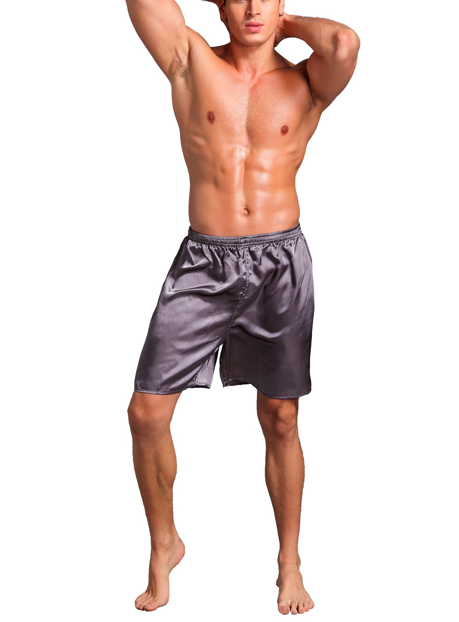 Men's Satin Sleep Shorts 2-Pack - Soft Lounge Shorts for Comfortable Nightwear & Relaxing at Home
