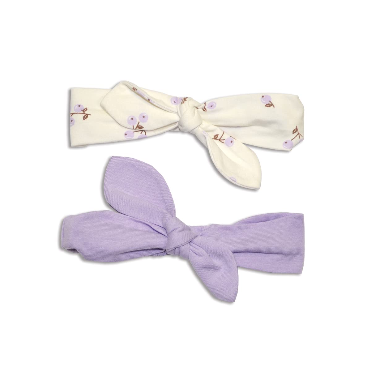 Silkberry Baby Organic Cotton Headbands 2-Pack - Winter Berries & Unicorn Print - Soft & Stretchy Headwraps for Newborns, Infants & Toddlers - Perfect for Photography, Holidays & Everyday Outfits