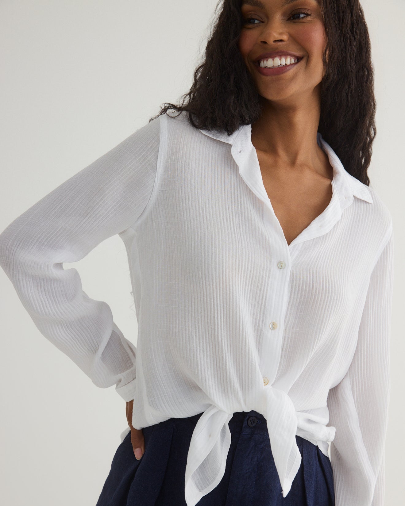 Men's White Clean Front Button Down Shirt - Classic Casual Dress Shirt for Office, Business & Formal Events