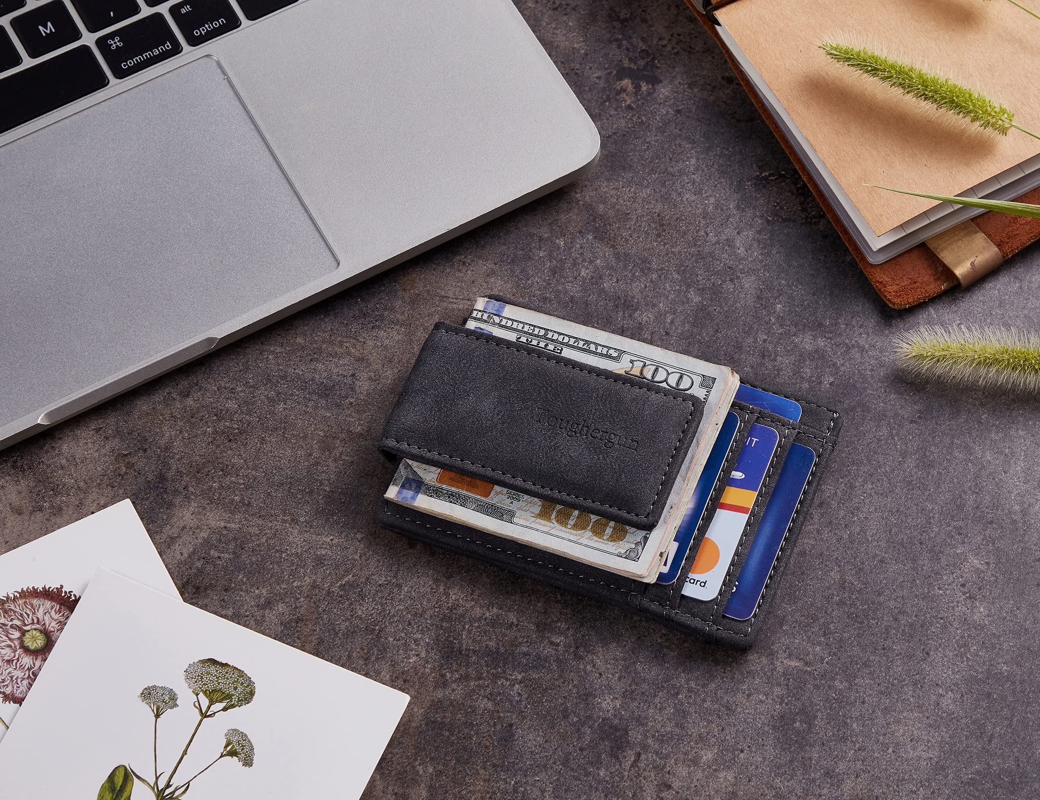 Slim Minimalist Leather Wallet for Men with Magnetic Money Clip - RFID Blocking Credit Card Holder - Front Pocket Wallet for Cash & Cards - Perfect for Travel, Business & Everyday Carry