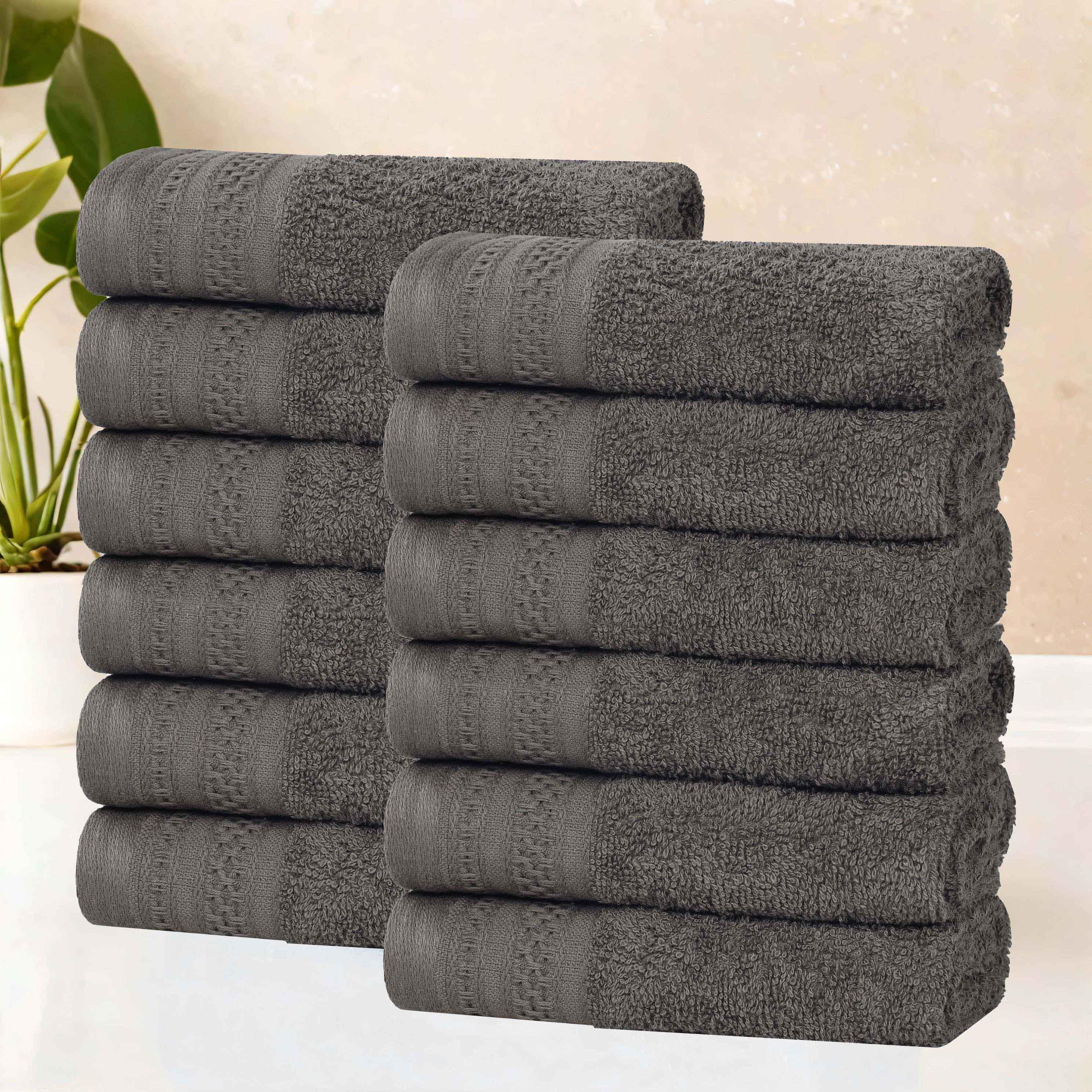 Premium Honeycomb Waffle Weave Cotton Face Towels - Ultra Soft & Absorbent Bath Towel Set of 12 for Spa, Gym, Travel & Luxury Home Use