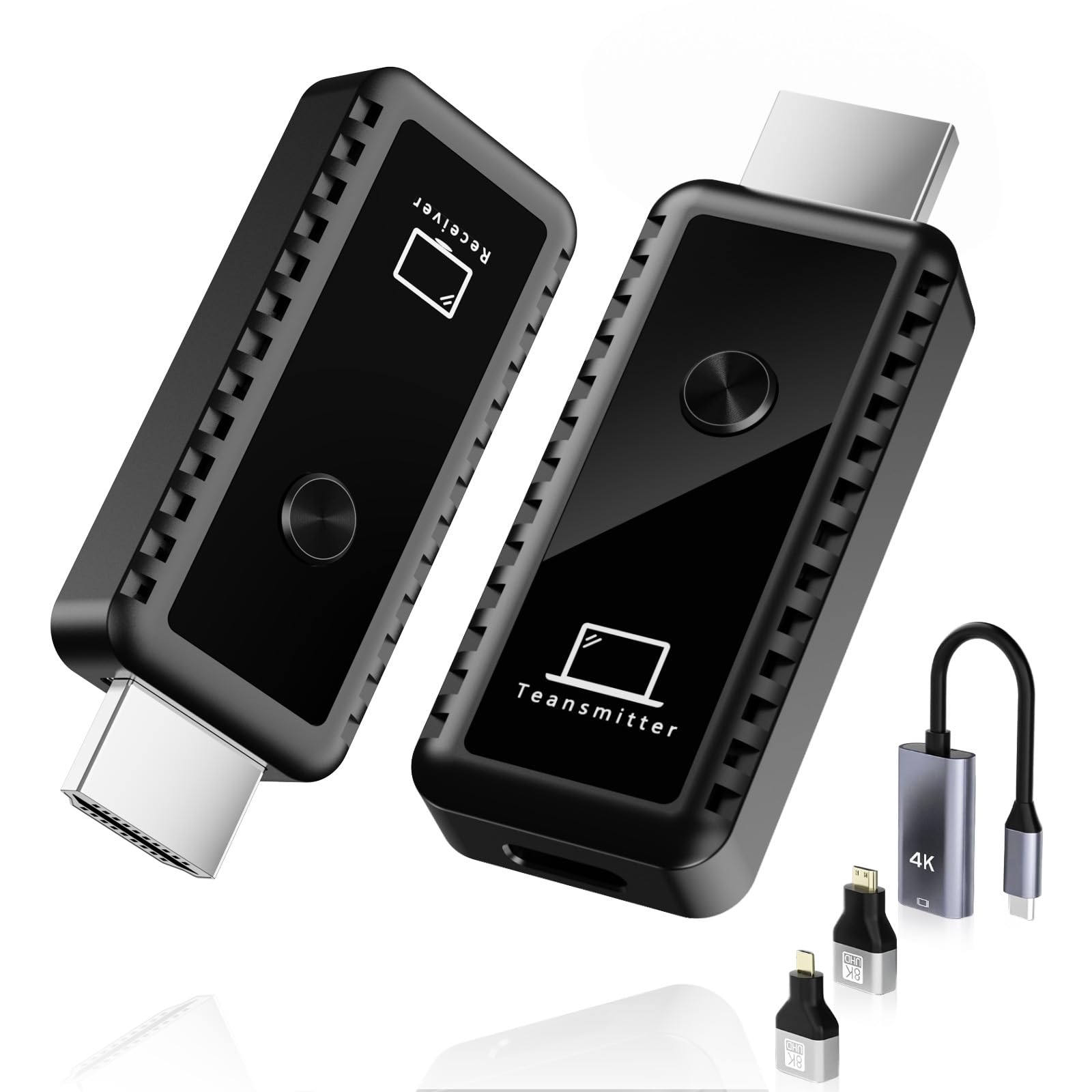 Kihoplly 4K Wireless HDMI Transmitter and Receiver - Plug & Play HDMI Extender with 2.4/5GHz Dual Band, 100FT Range for PC, Projector, TV Box - No App/Bluetooth Required - Perfect for Home Theater, Conference Rooms & Gaming Setups
