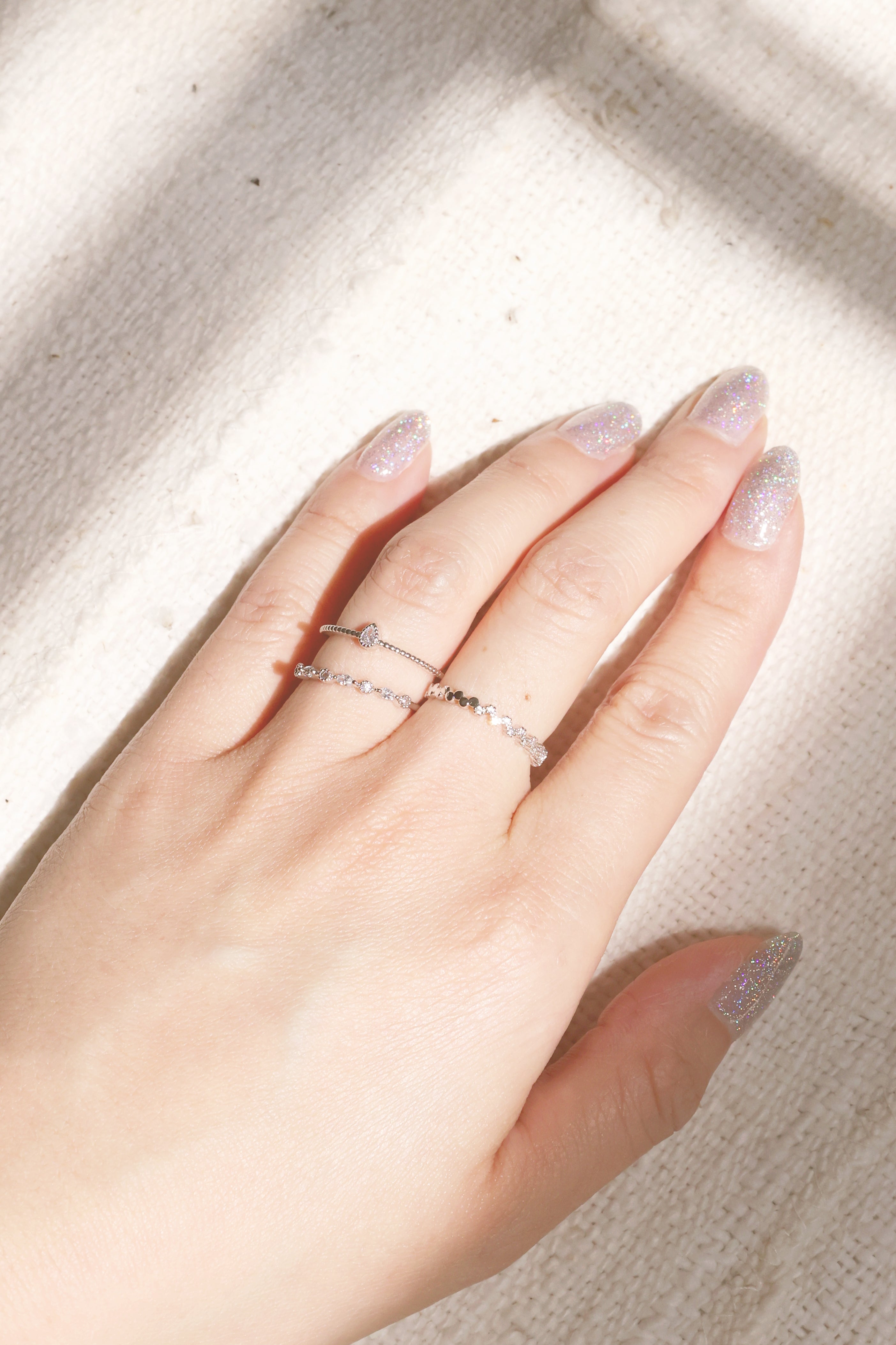 Isla Ring Set of 3 - Sterling Silver Stackable Rings for Women, Dainty Minimalist Rings - Perfect for Everyday Wear, Layering & Gift Giving