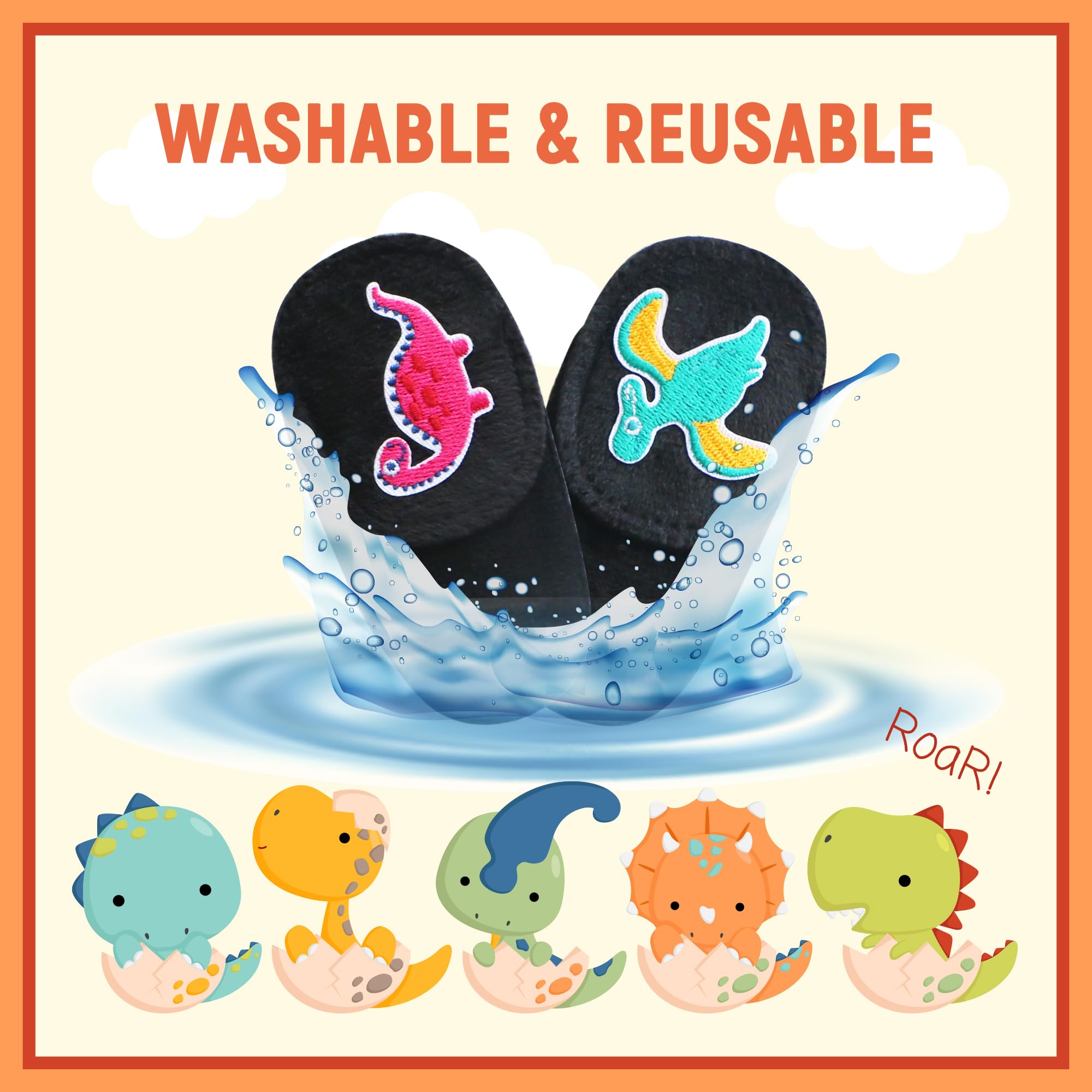 2Pcs Kids Dinosaur Eye Patches for Glasses - Medical Amblyopia & Lazy Eye Treatment for Toddlers & Children (Right Eye) - Perfect for Post-Surgery, Vision Therapy & Daily Wear