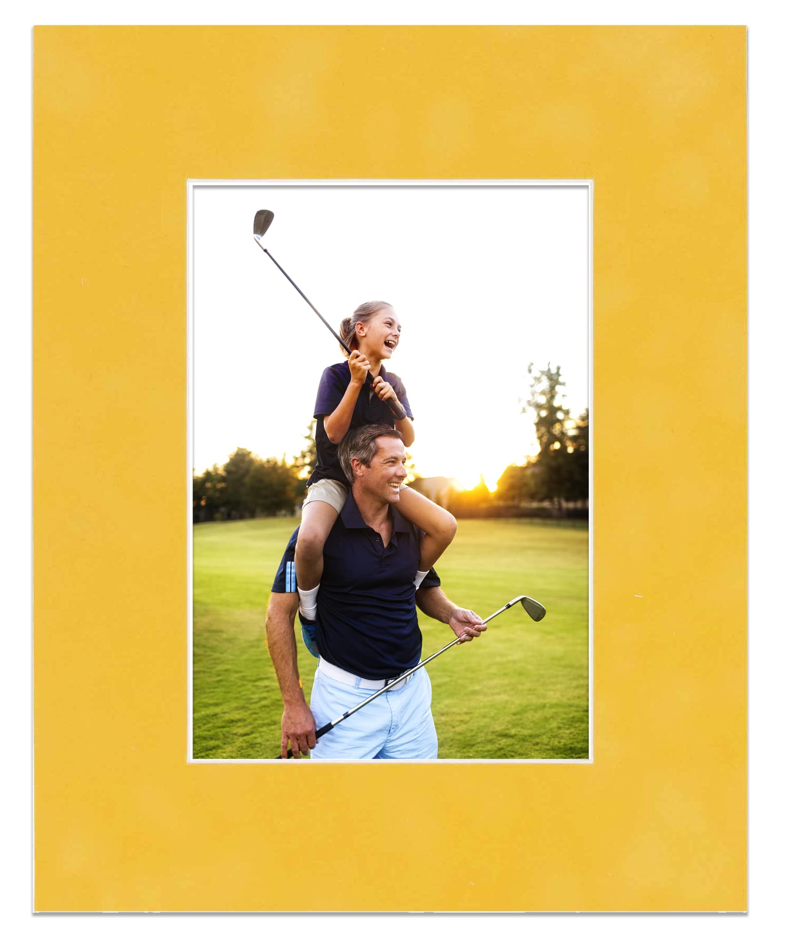 20x24 Acid-Free Sunrise Yellow Suede Precut Matboard for 17x20 Photos - 4-Ply Archival Quality Bevel Cut Mat with Backing Board & Self-Seal Crystal Clear Photo Bag - Perfect for Framing, Picture Displays & Art Preservation