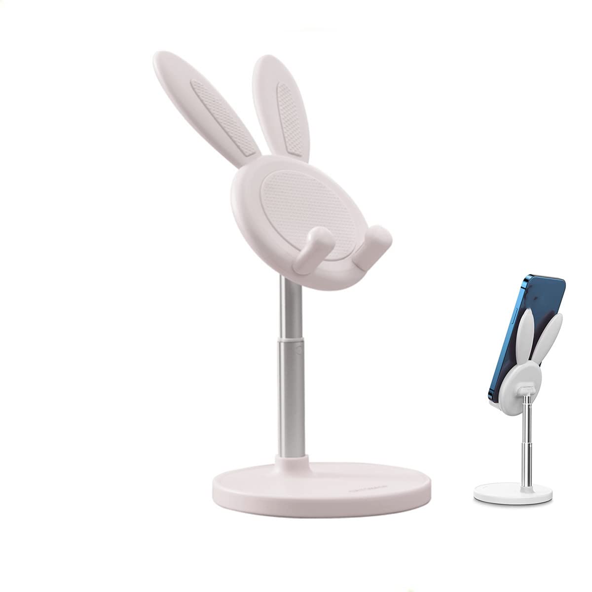 Adorable Bunny Phone Stand - Adjustable Holder for Nintendo Switch, iPhone, iPad, Tablets & Smartphones - White - Perfect for Gaming, Watching Videos & Hands-Free Calling