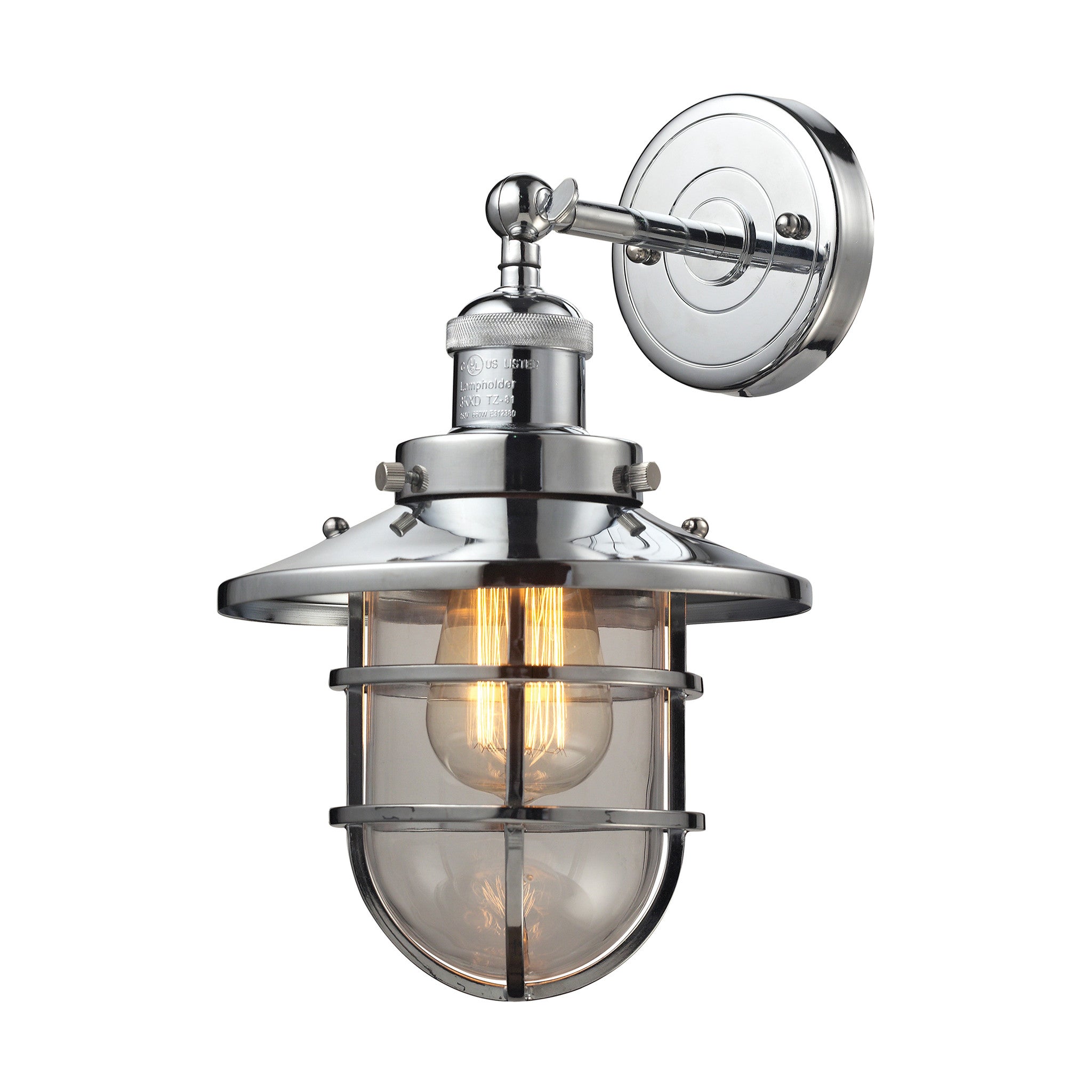 Seaport Wall Sconce - Vintage Nautical Coastal Lighting Fixture for Bedroom, Living Room & Hallway Decor