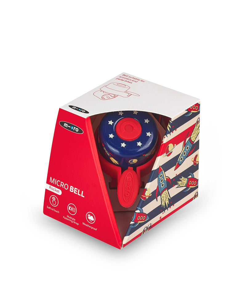 Micro Scooter Bell with Rocket Pattern - Durable & Loud Bike Bell for Kids & Adults - Perfect for Bicycles, Scooters & Skateboards