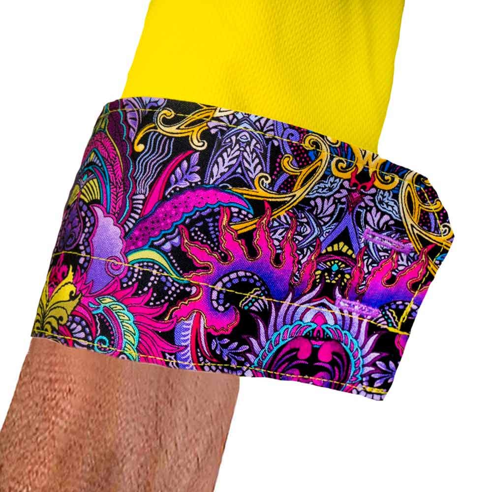 Bright Yellow Dress Shirts for Men | Stylish Purple & Yellow Shirts | Modern Yellow Button Down Shirts with Purple Accents - Perfect for Business Casual, Office Wear & Special Occasions