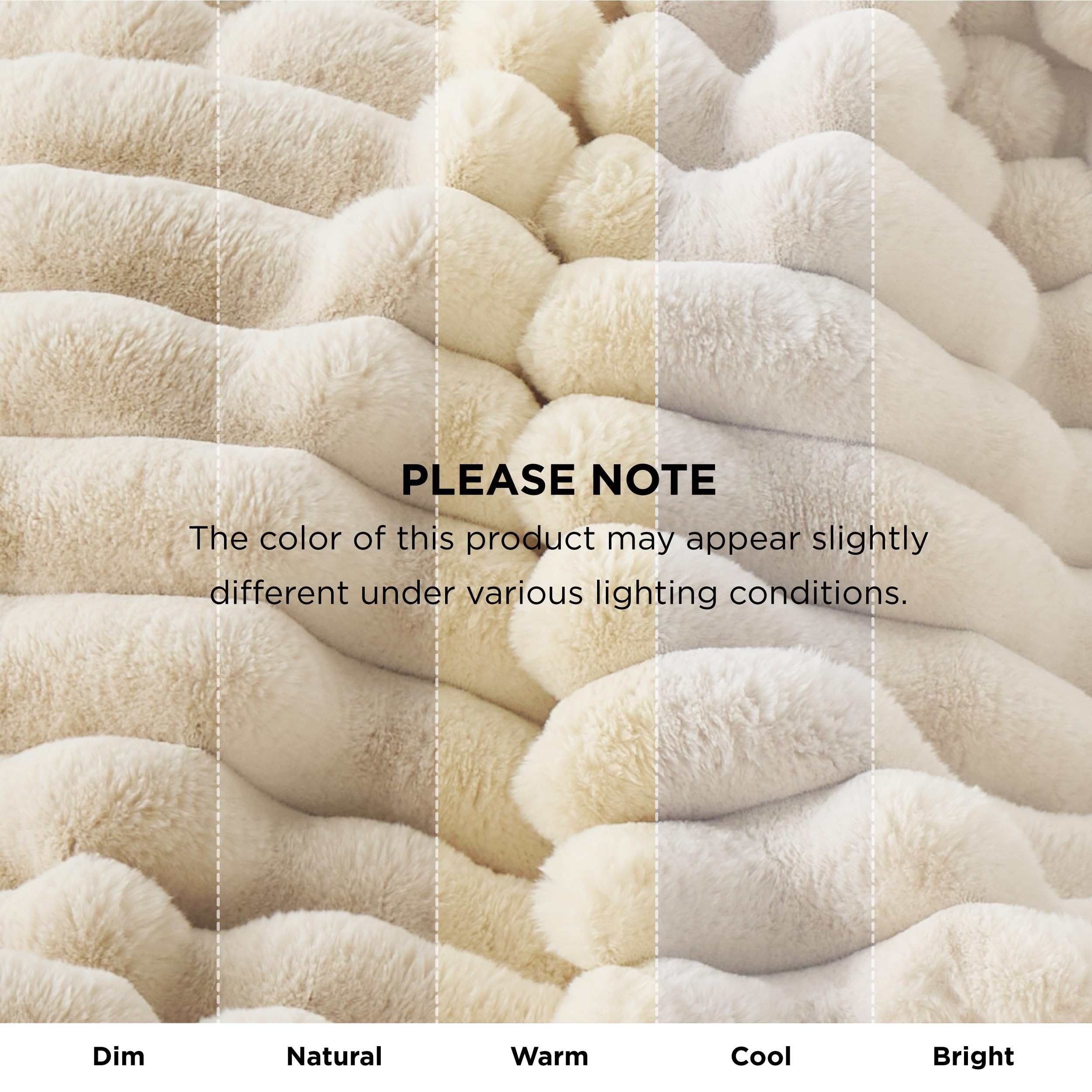 Bedsure Faux Fur Blanket - Ultra Soft & Fluffy Beige Plush Throw Blanket for Couch, Sofa, Bed - Warm Cozy Blanket for Winter, Christmas Gift for Women - 50x70 Inches - Perfect for Snuggling, Movie Nights & Home Decor