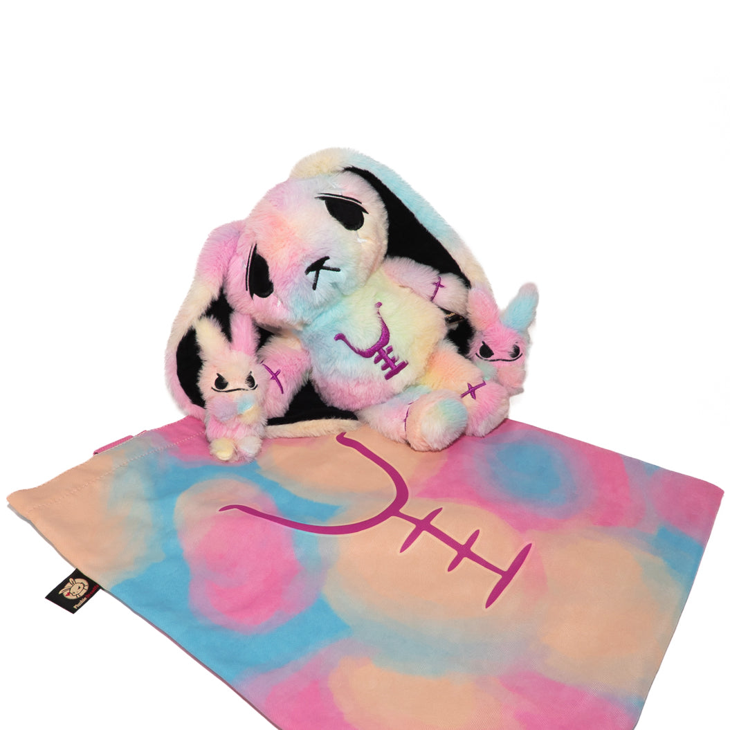 Plushie Dreadfuls Anxiety Rabbit Tie Dye Limited Edition Stuffed Animal - Soft Plush Toy for Stress Relief, Anxiety Comfort & Emotional Support