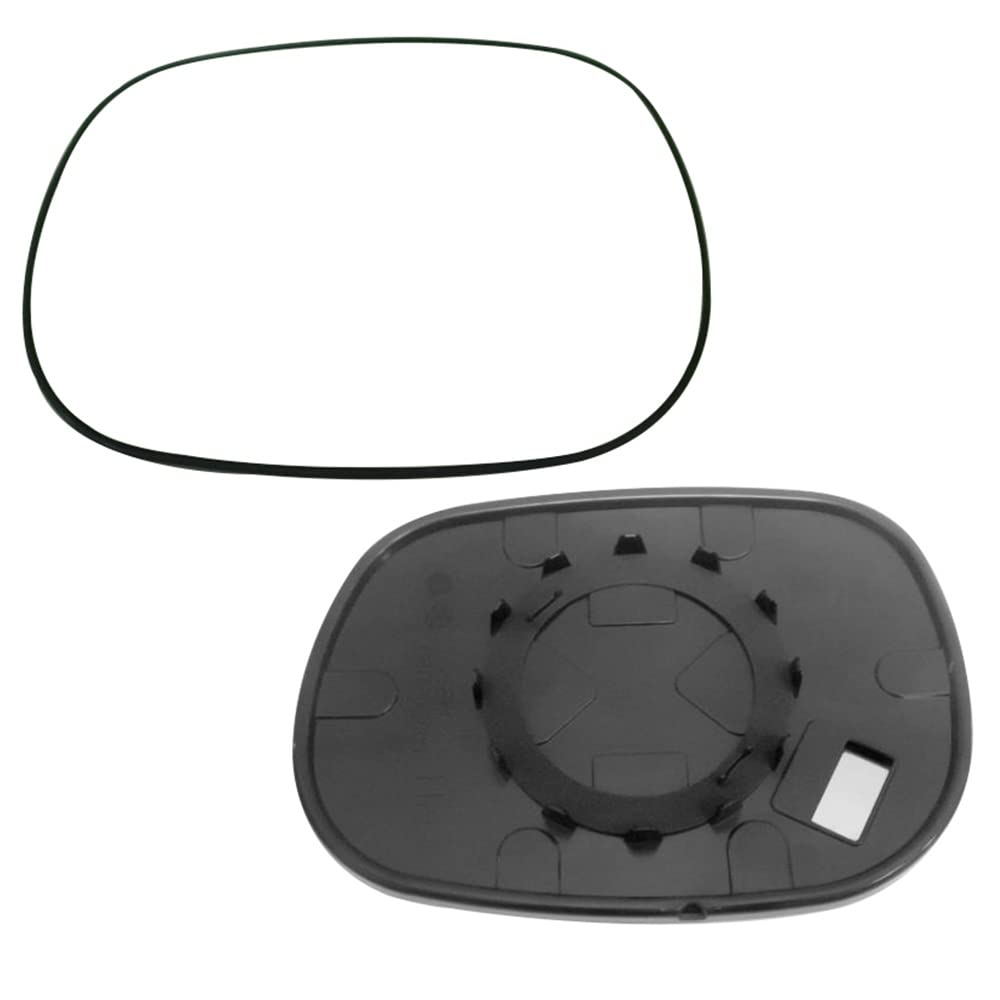 Replacement Side Mirror Glass for 1997-2000 Dodge Dakota & 1998-2002 Durango - Chrome Flat Door Mirror Glass with Plate (Non-Heated) - Automotive Exterior Mirror Repair Part for Improved Visibility & Safety While Driving