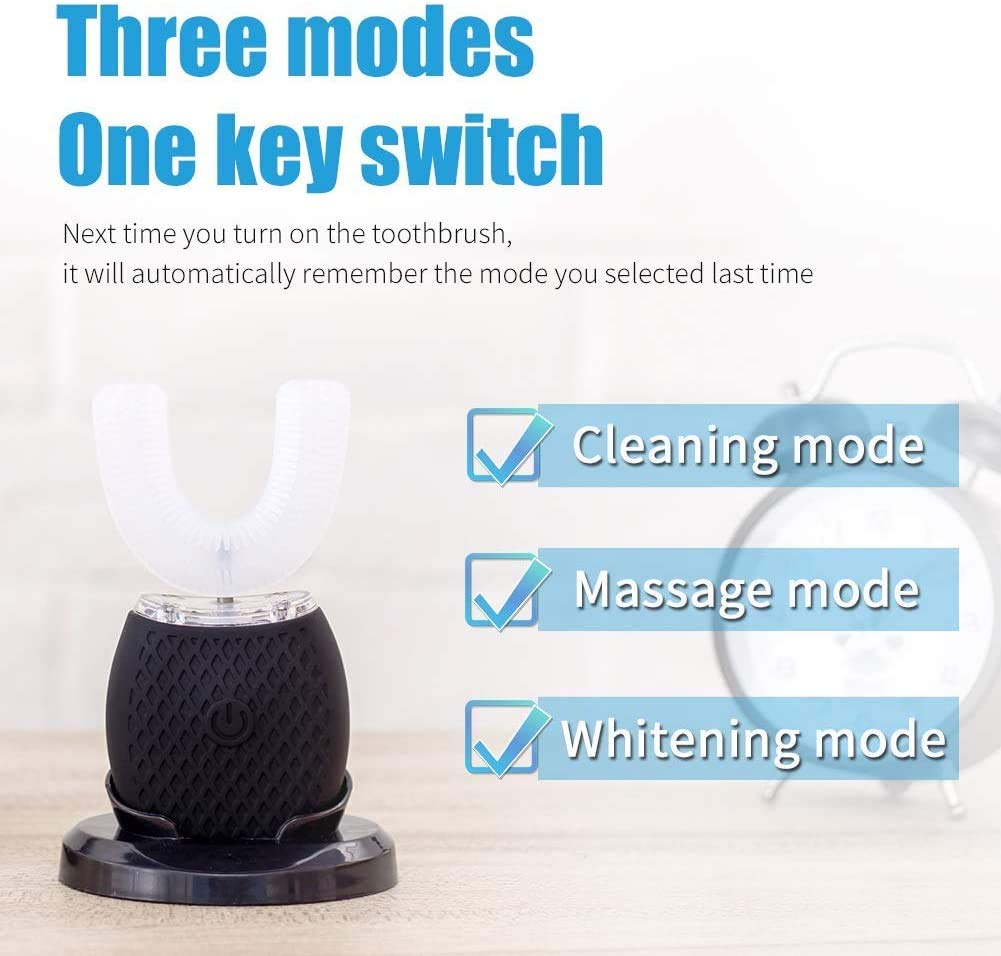 Ultrasonic Automatic Electric Toothbrush with 30-Minute Timer & Wireless Charging - 360° Teeth Whitening Brush for Travel & Home Use - Perfect for Sensitive Teeth & Oral Care Routine