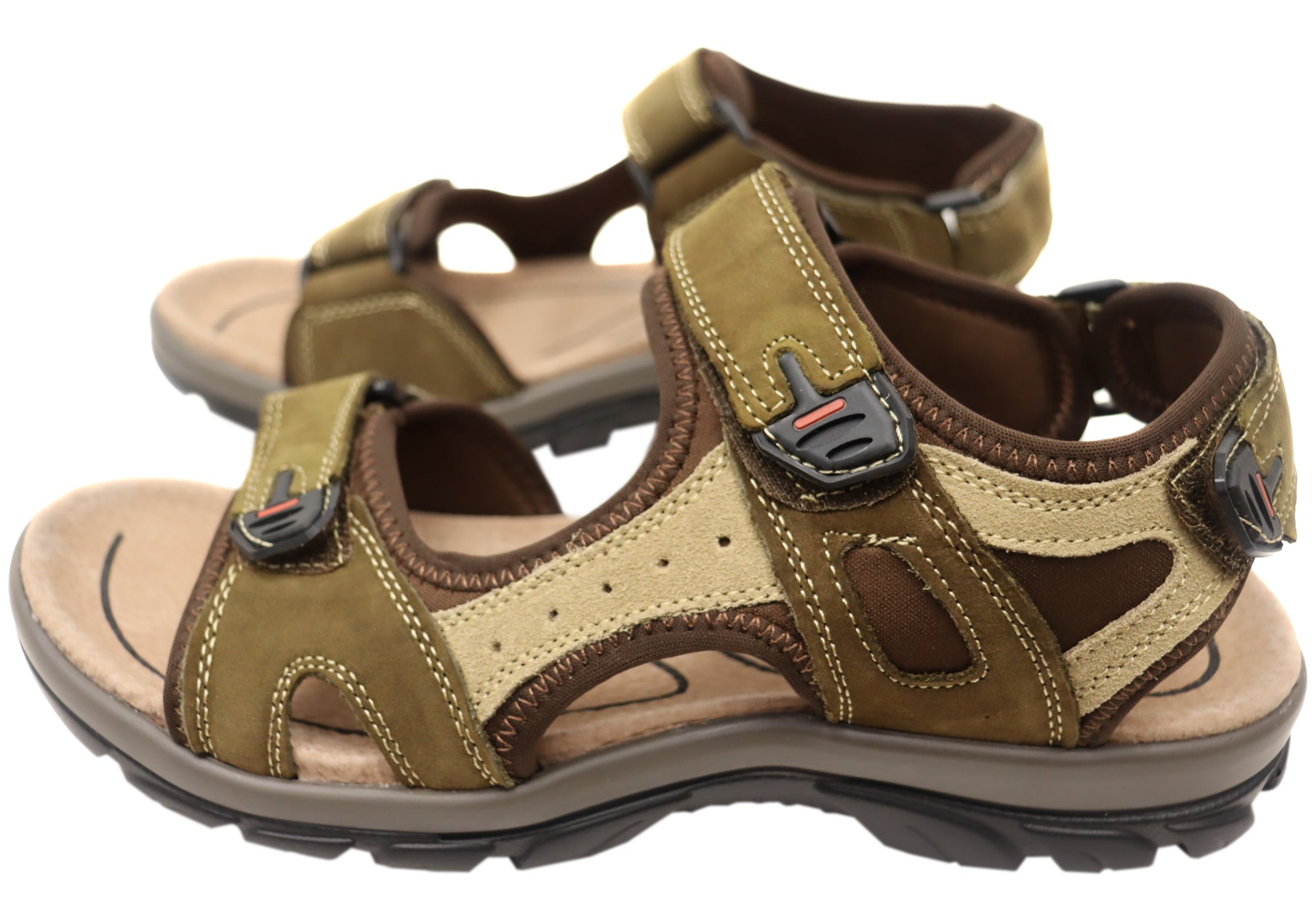 Natural Comfort Clift Men's Leather Adjustable Strap Sandals - Breathable Summer Casual Shoes for Beach, Walking & Outdoor Activities