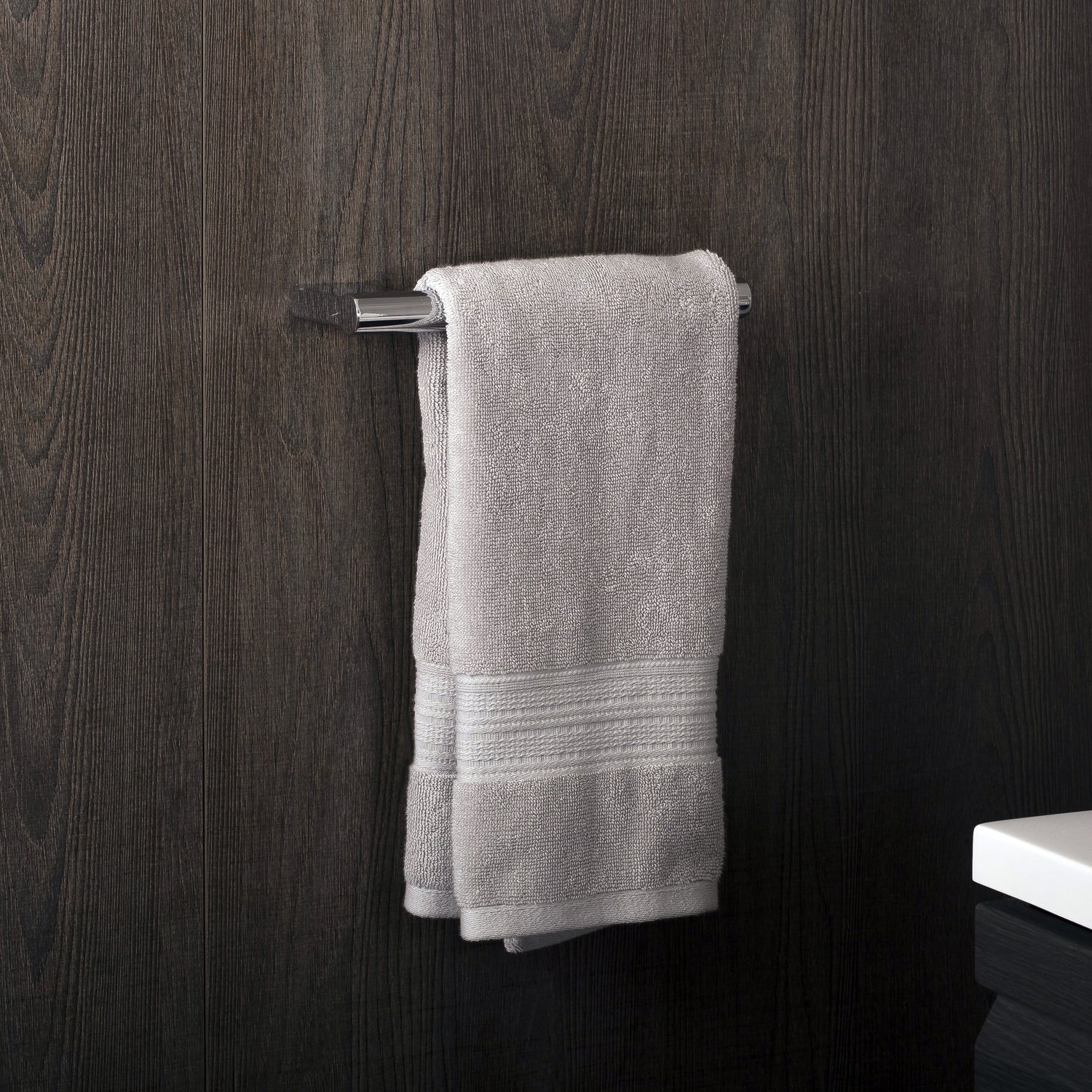 COSMIC Project Single Towel Bar - Wall Mounted Brass Towel Rack with Chrome Finish - 9 1/4 x 7/8 x 3 1/8 Inches - Perfect for Bathroom, Kitchen & Laundry Room Organization (2510162)