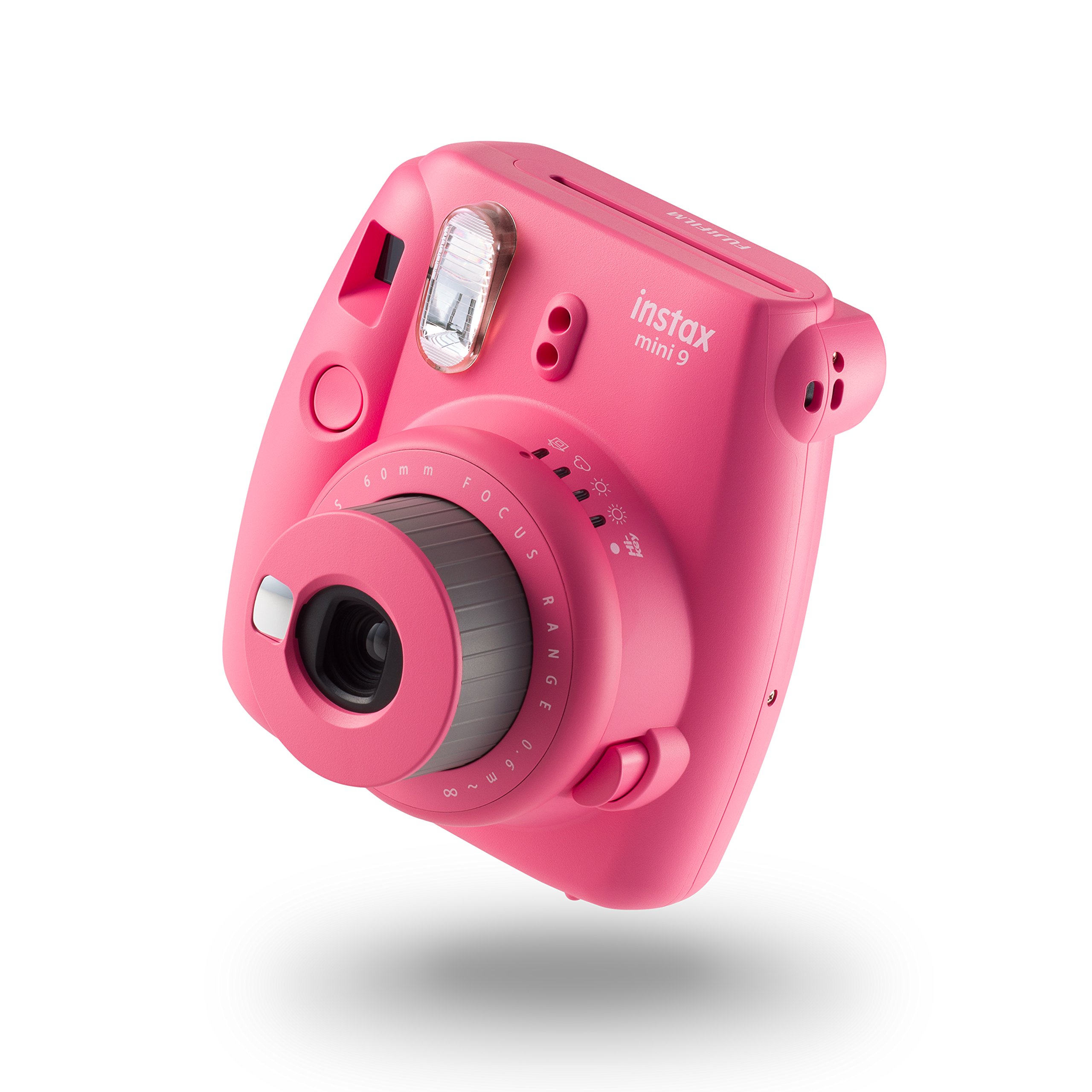 Instax Mini 9 Instant Camera with 10 Film Sheets - Flamingo Pink for Travel, Parties & DIY Scrapbooking
